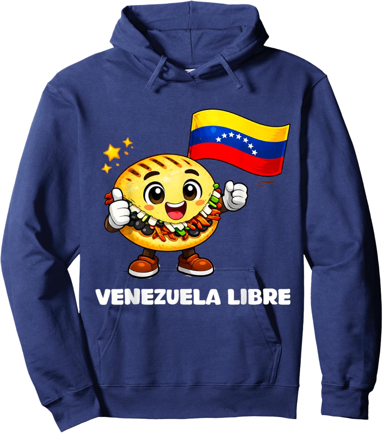 Venezuela Libre Venezuelan Freedom Strong Arepa Flag Hoodie - Hoodie | Navy
