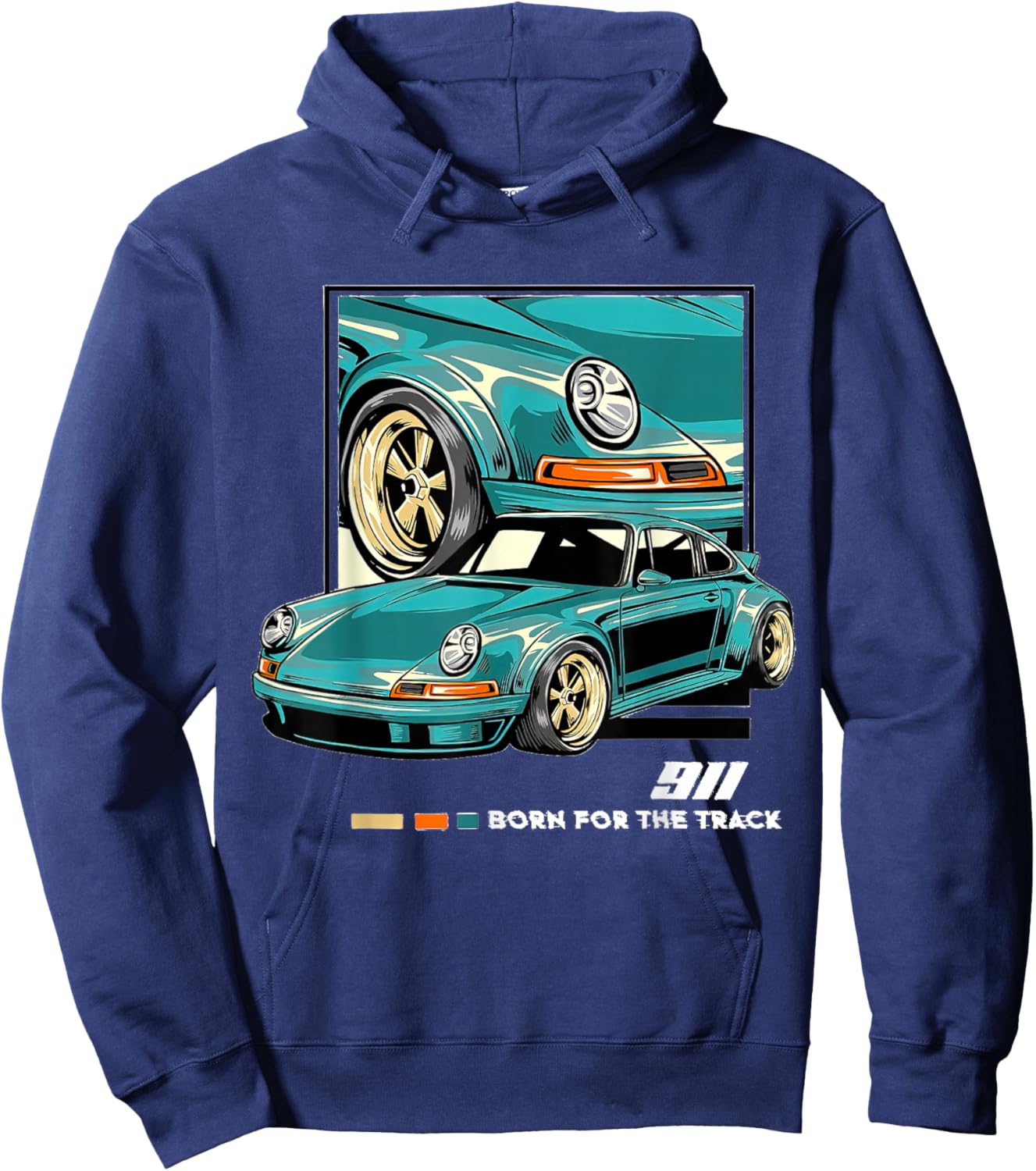 911 GT3 RS Classic Vintage Old Car USA Flag Hoodie - Hoodie | Navy