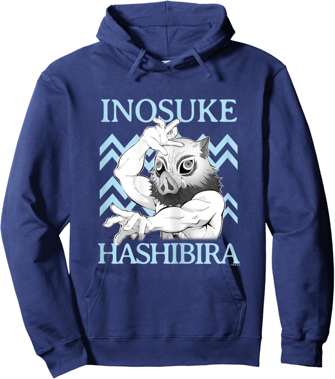Demon Slayer: Kimetsu no Yaiba Inosuke Fierce Battle Mode Hoodie - Hoodie | Navy