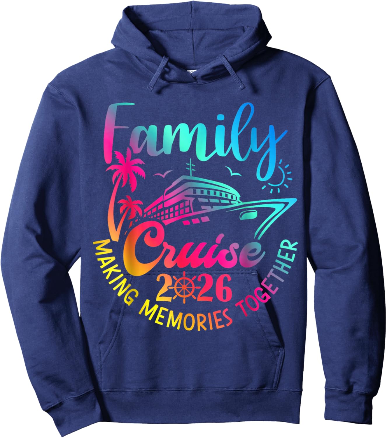 Family Cruise 2026 Summer Making Memories Together Party Hoodie - Hoodie | Navy