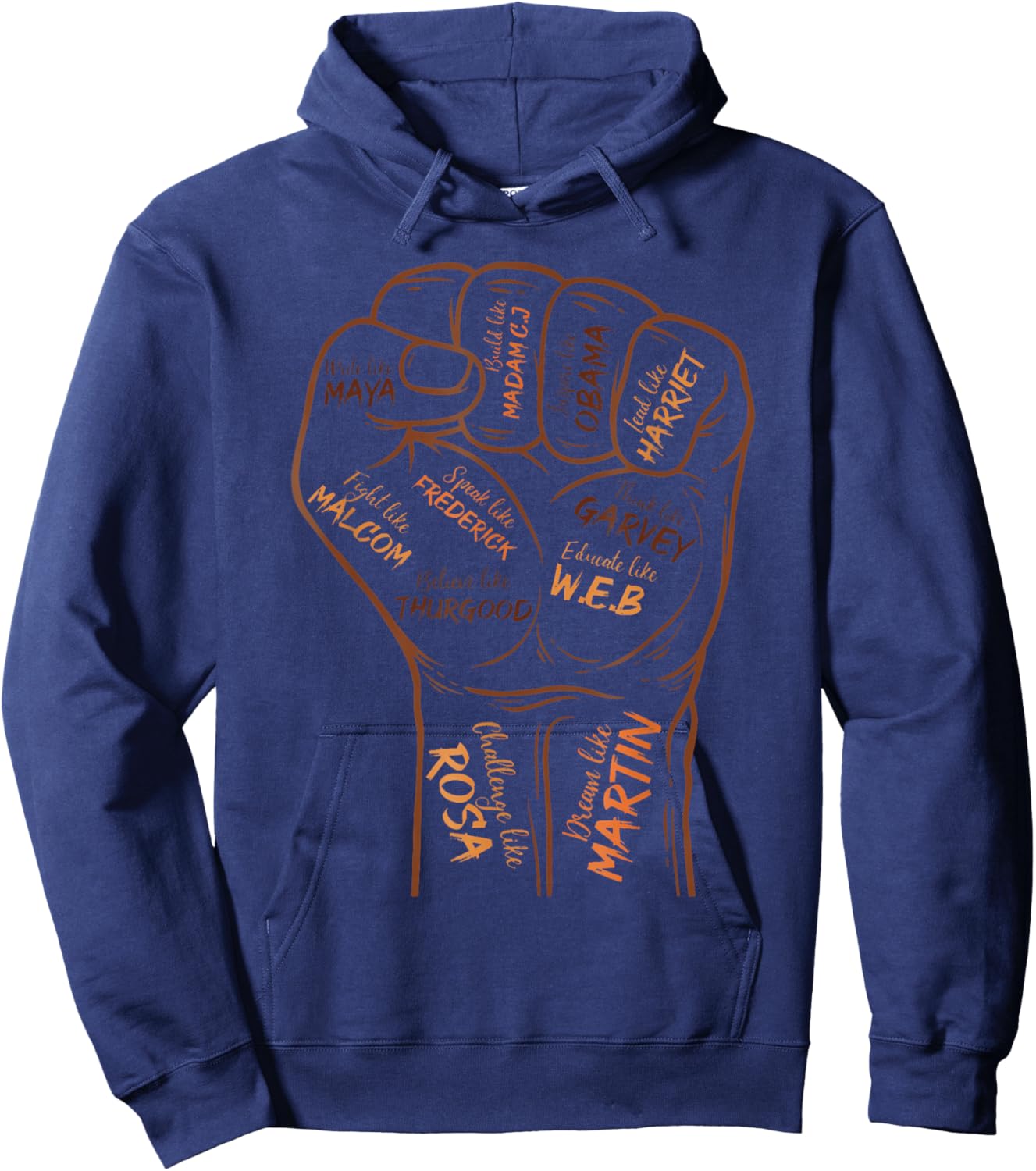 Power Fist Hand Shirt Insing Black Black History Hoodie - Hoodie | Navy