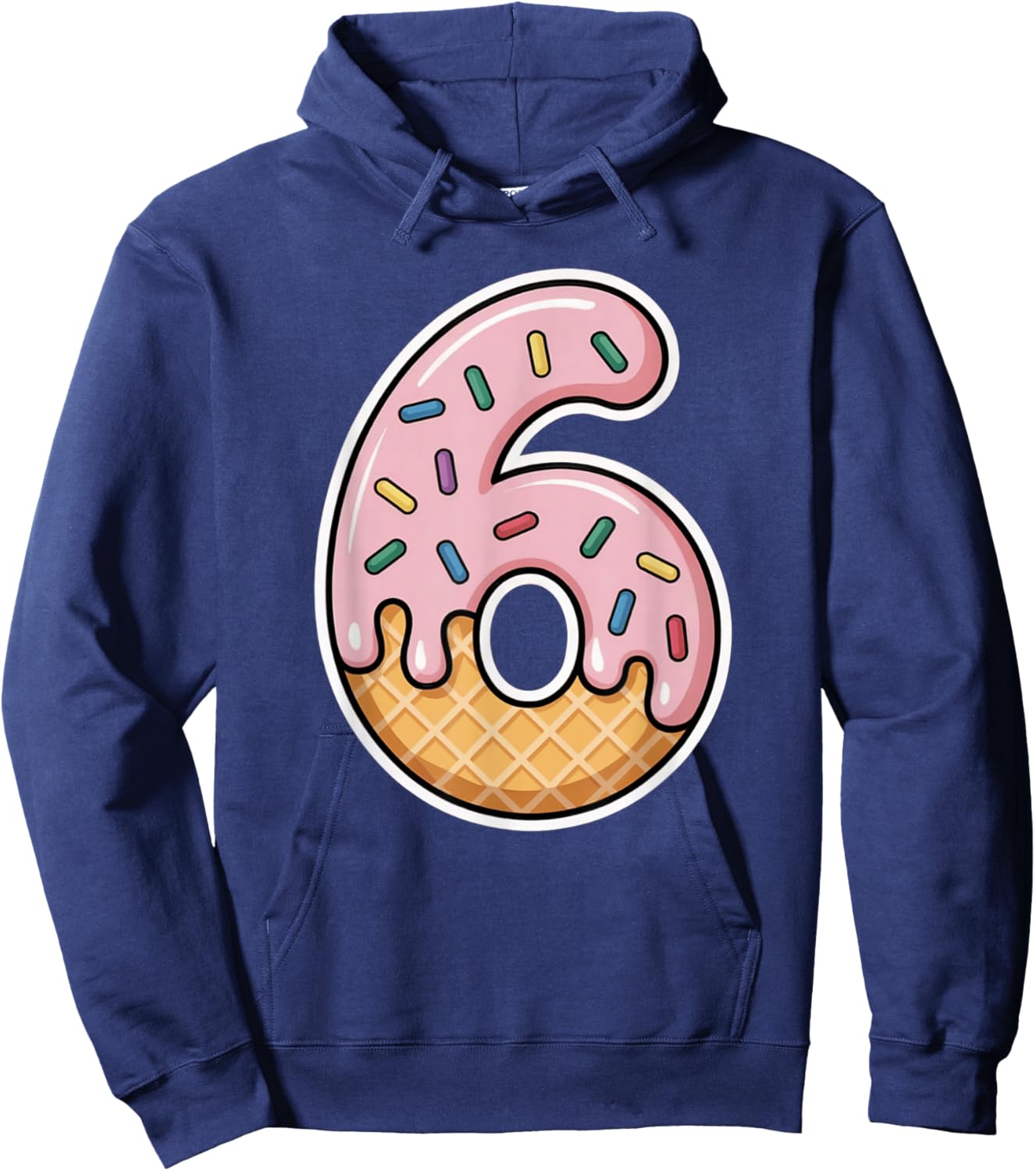 Number 6 Ice Cream Drip Six Seven 67 Meme 6th Birthday Boy Hoodie - Hoodie | Navy