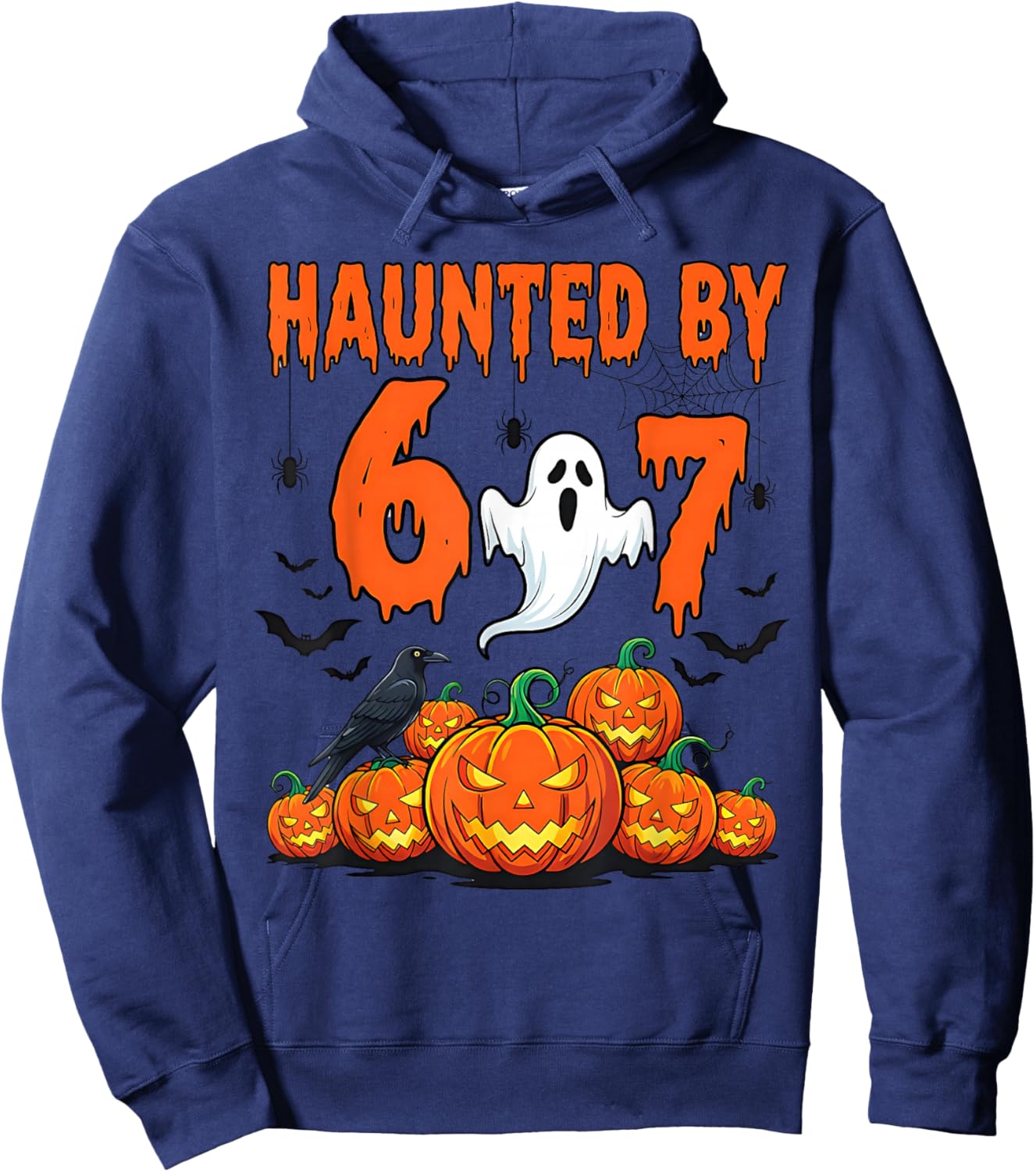 Haunted by 67 Funny Haunted by 6-7 Funny 6 7 Halloween Hoodie - Hoodie | Navy
