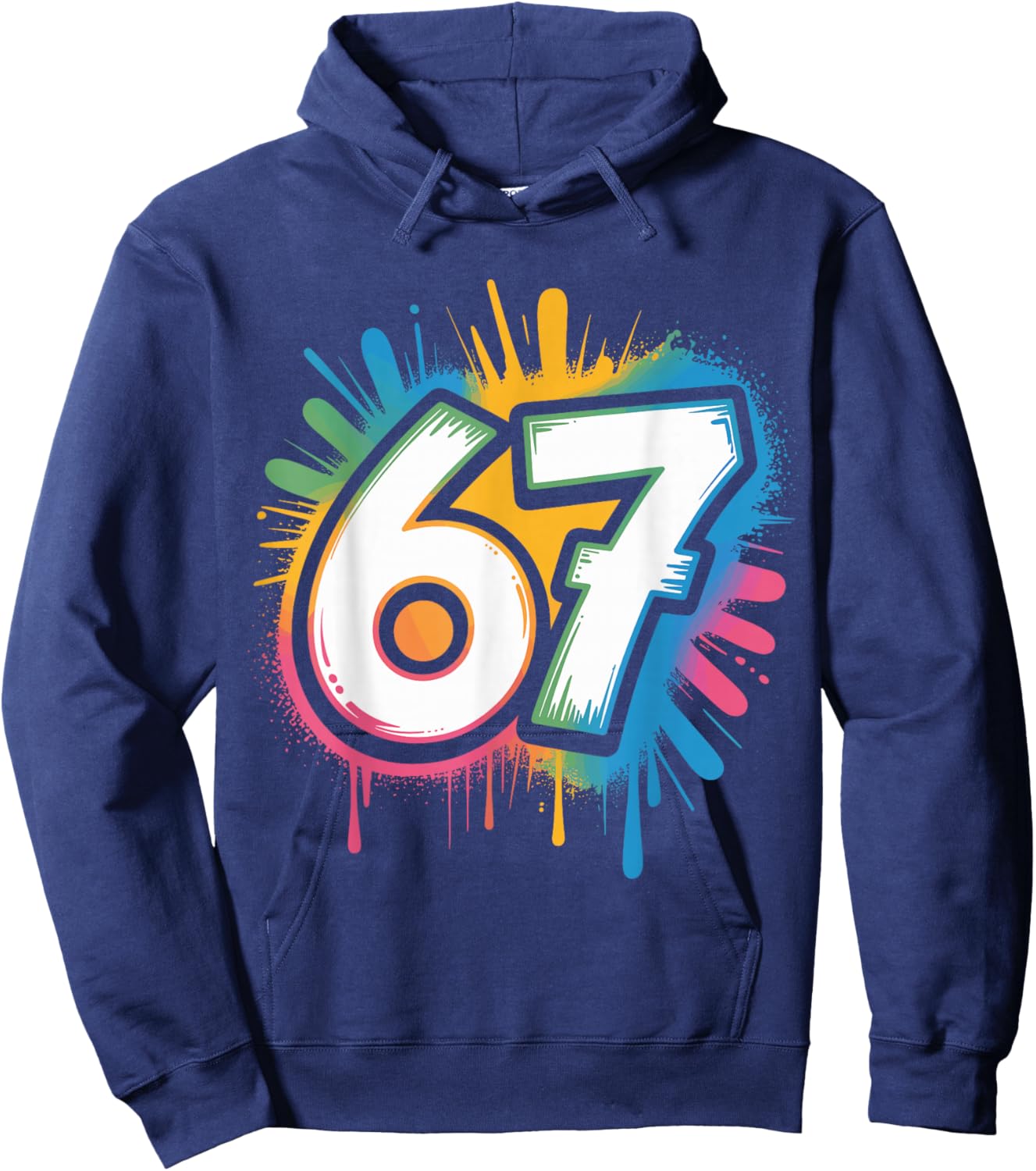 67 Meme Six Seven 6 7 Funny Brainrot Rizz Gen Alpha Hoodie - Hoodie | Navy