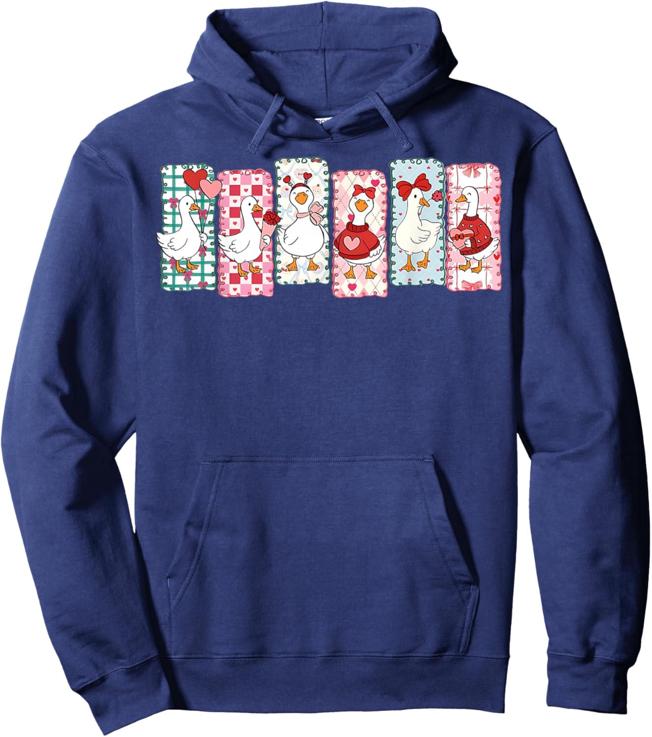 Just A Lovely Goose Cute Goose Valentine's Day Hoodie - Hoodie | Navy