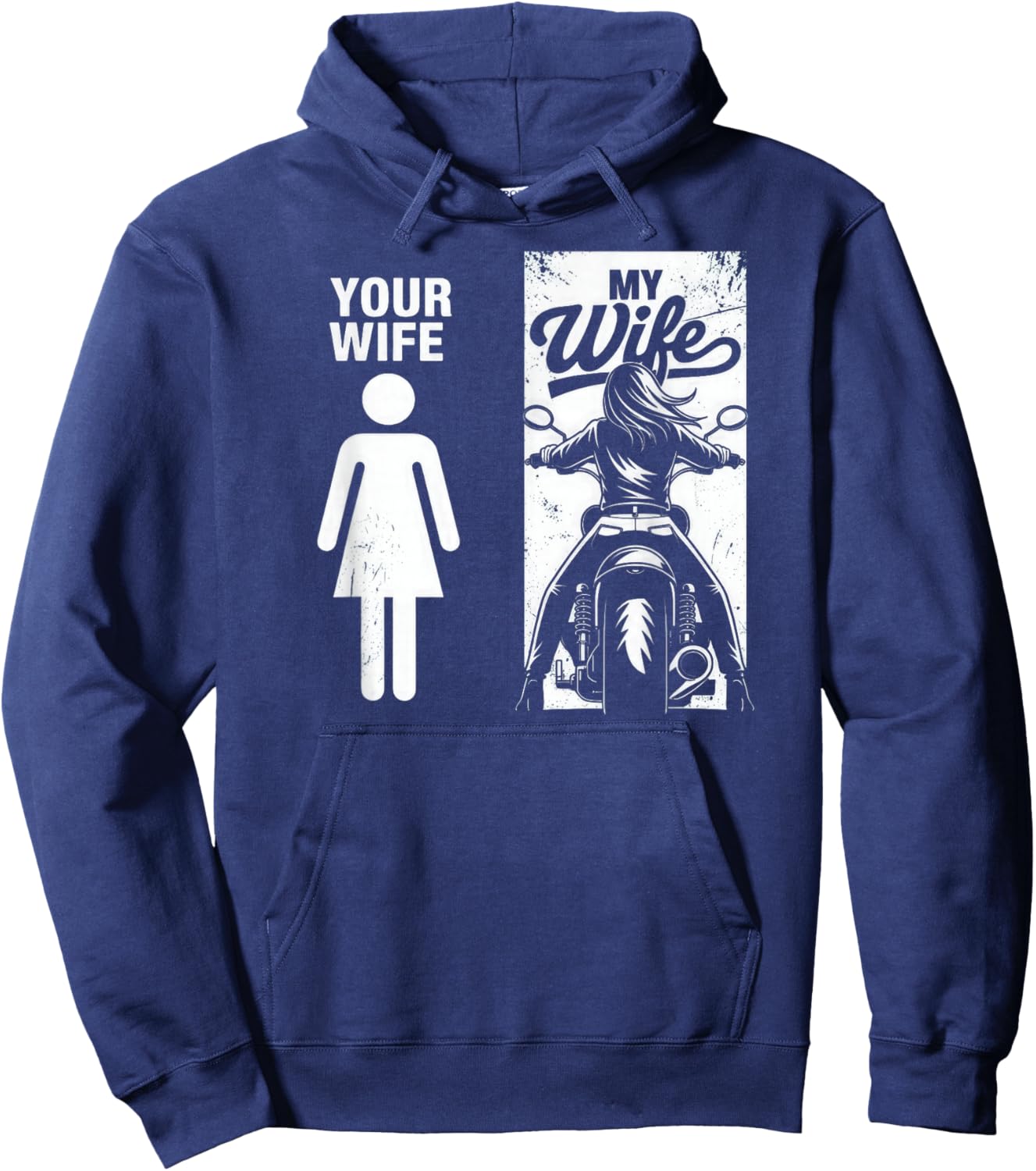 Your Wife My Wife Biker Valentine Hoodie - Hoodie | Navy