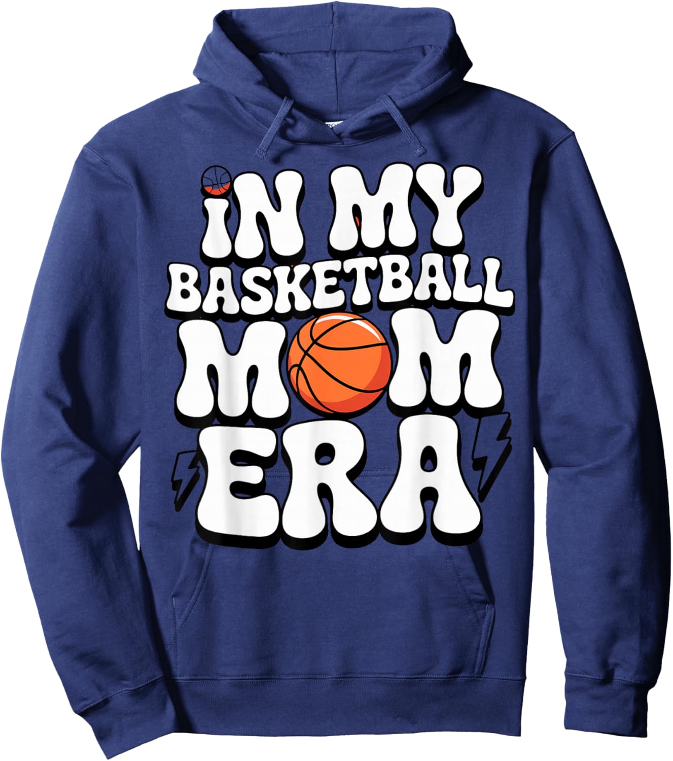Groovy I My Basketball Mom Era Son Daughter Player Hoops Fan Hoodie - Hoodie | Navy
