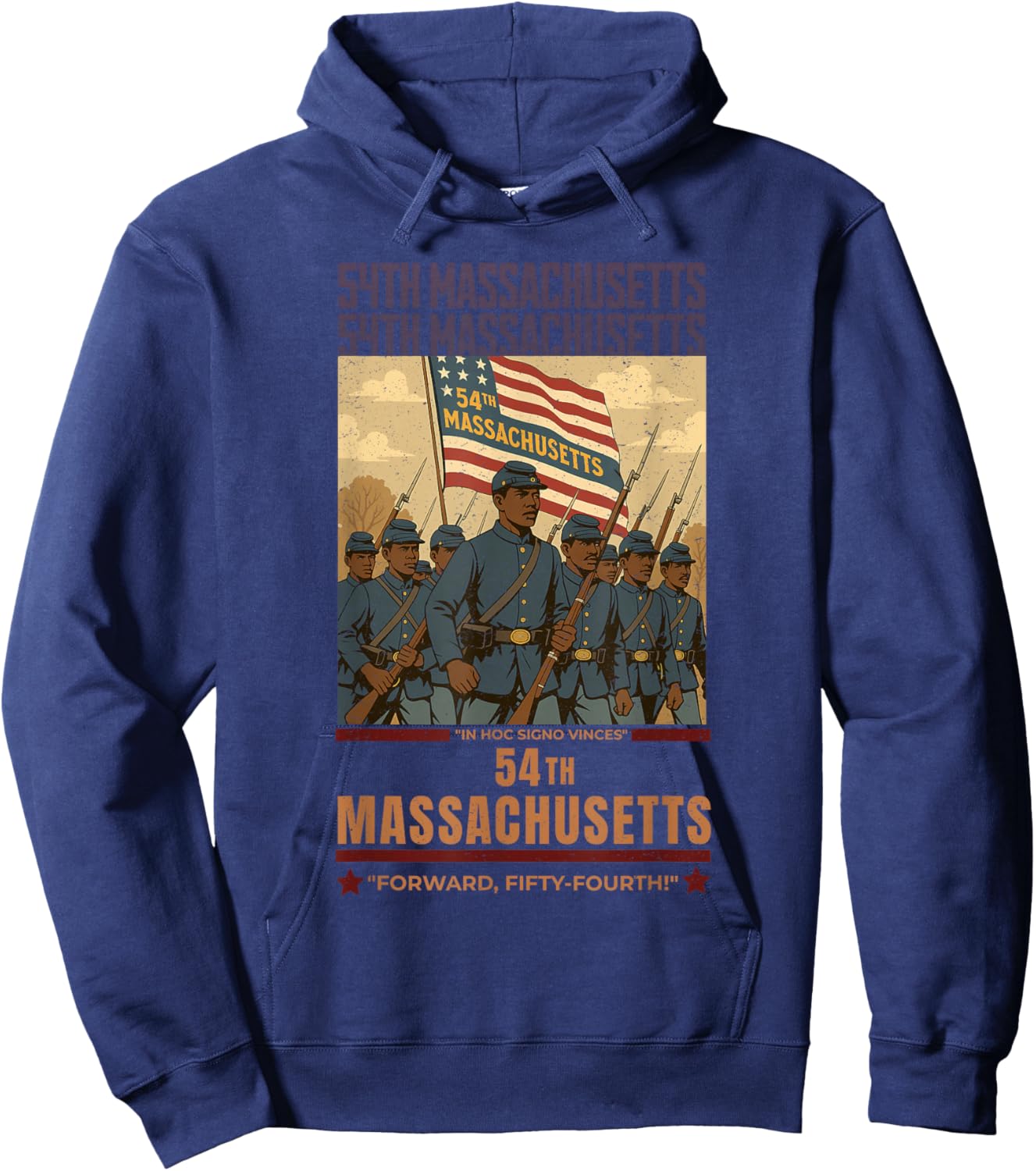 54th Massachusetts Regiment | All-Black Civil War Regiment Hoodie - Hoodie | Navy