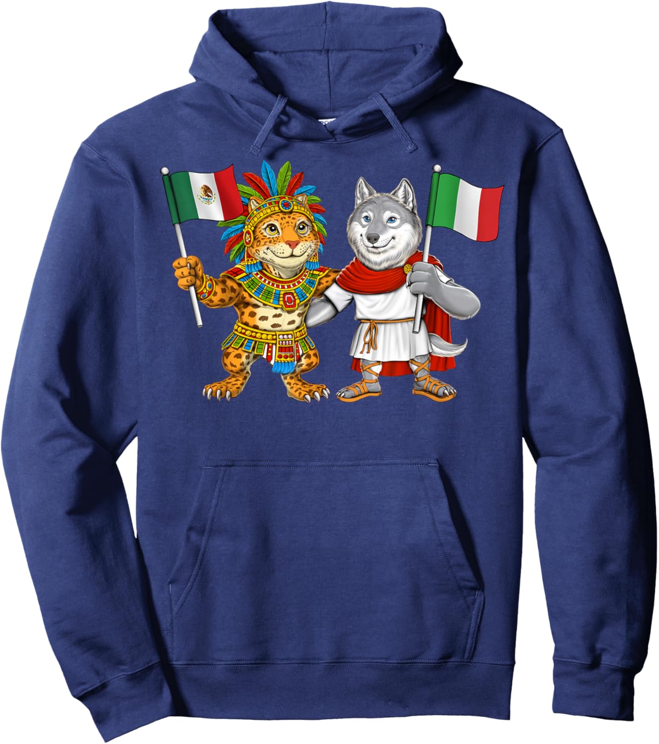 Mexico Italy Flag Mexican Italian Roots México Heritage Hoodie - Hoodie | Navy