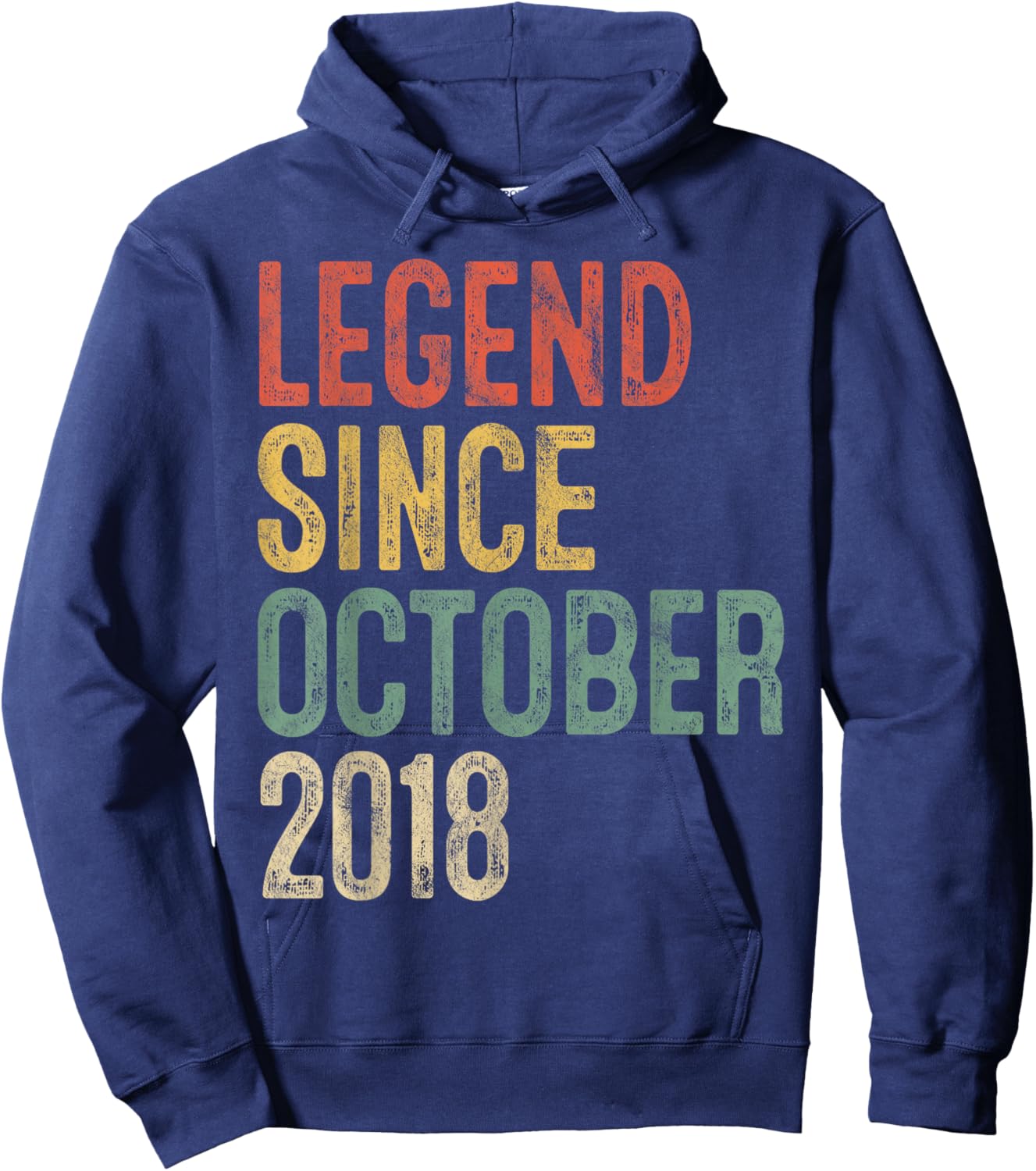 Legend October 2018 7th Birthday Boy Girl 7 Year Old Hoodie - Hoodie | Navy