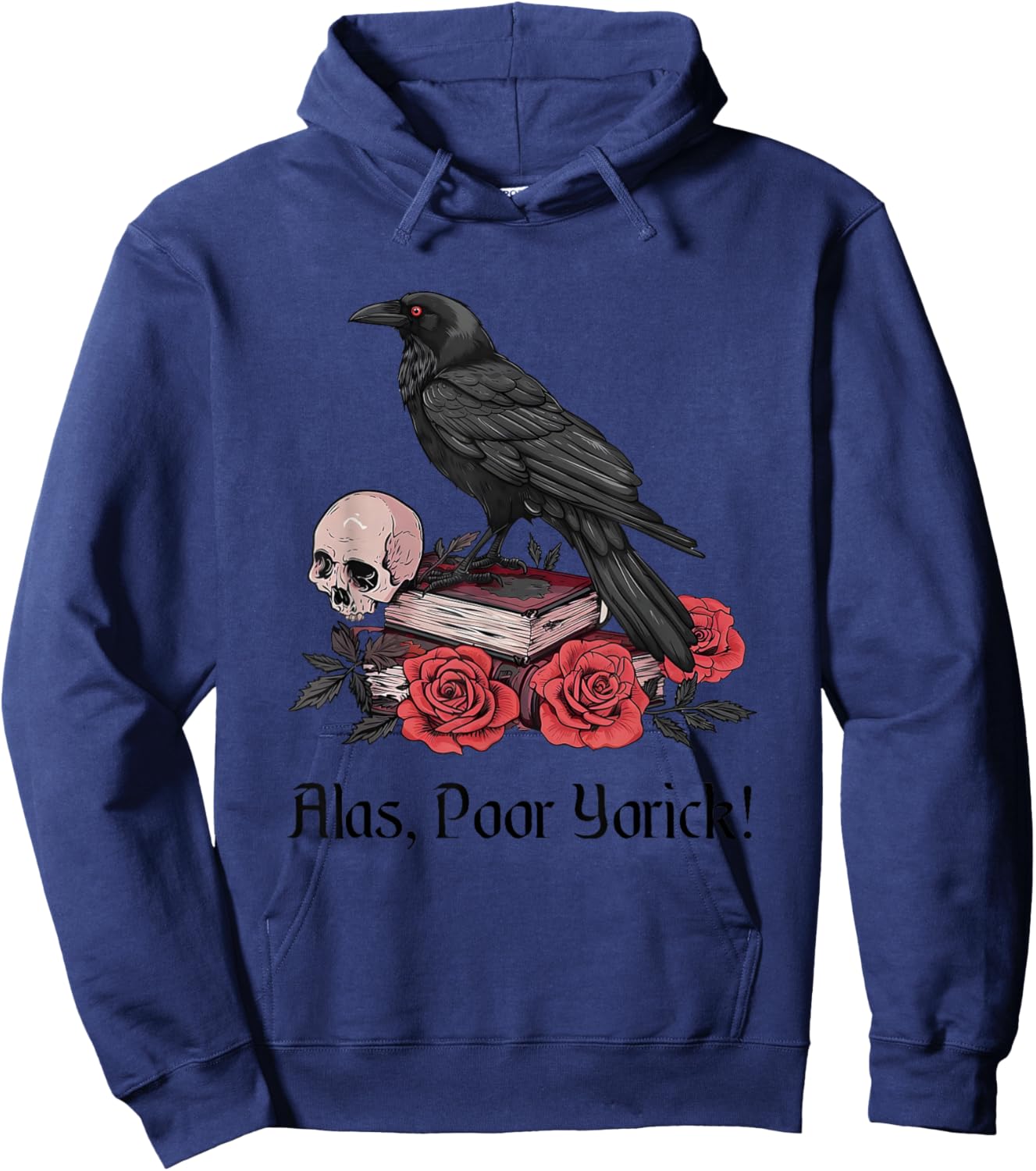 Hamlet Shakespeare Play Quote Alas, Poor Yorick! Hoodie - Hoodie | Navy