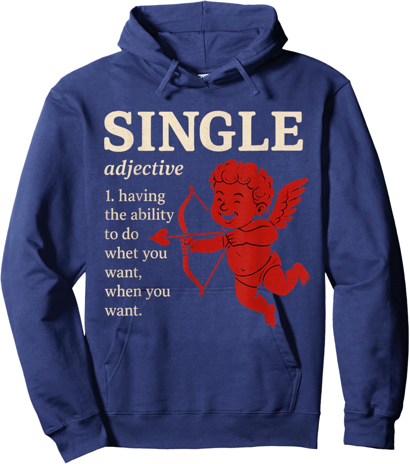 Valentine's Day Single Sarcastic Singles Funny Hoodie - Hoodie | Navy