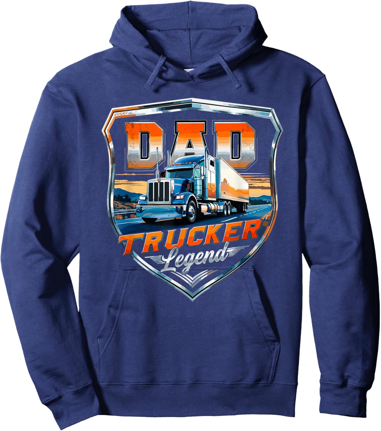 Semi Truck Driver Trucking Hoodie - Hoodie | Navy