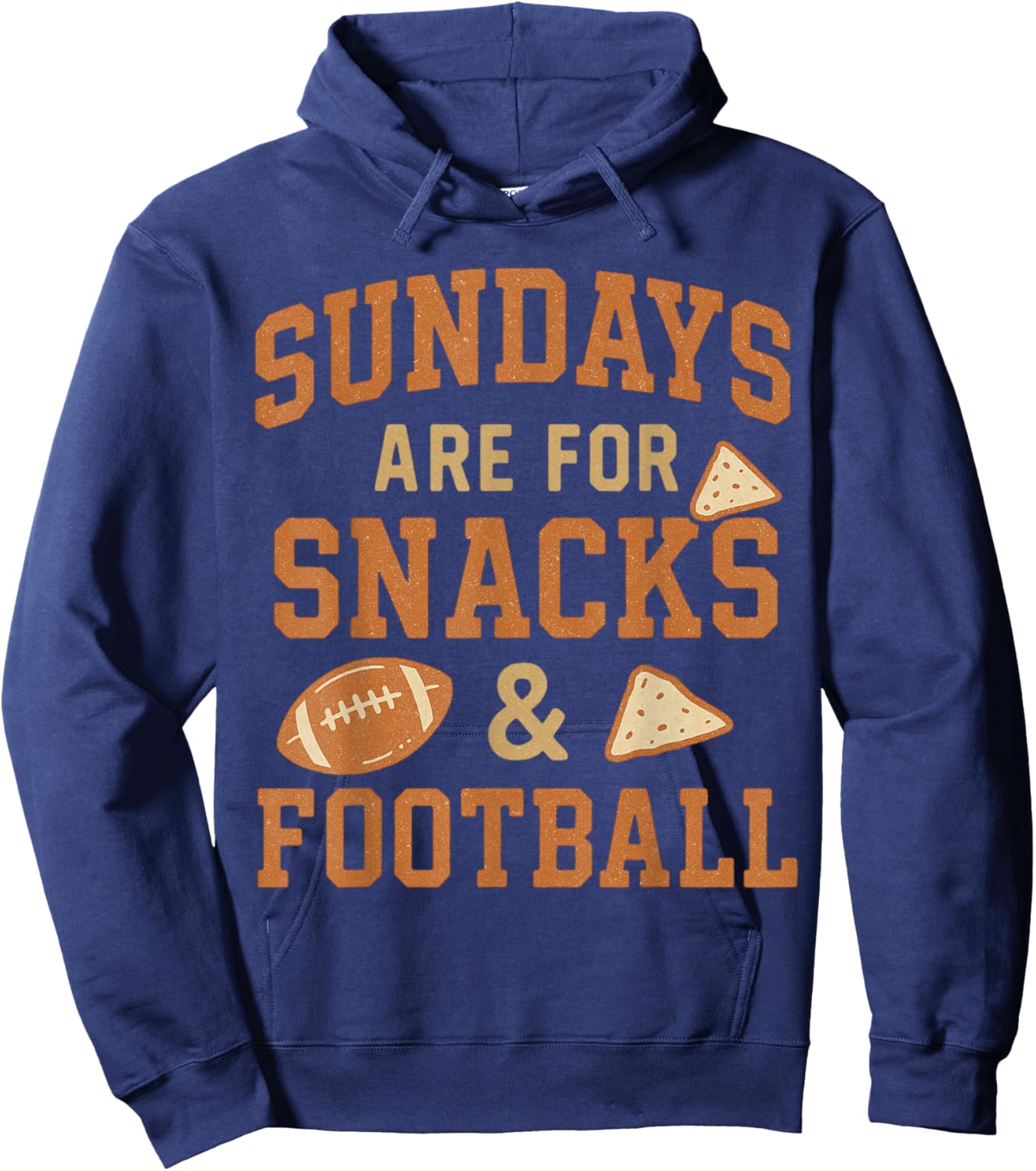 Sundays are for Snacks and Football Retro Game Day Funny Top Hoodie - Hoodie | Navy