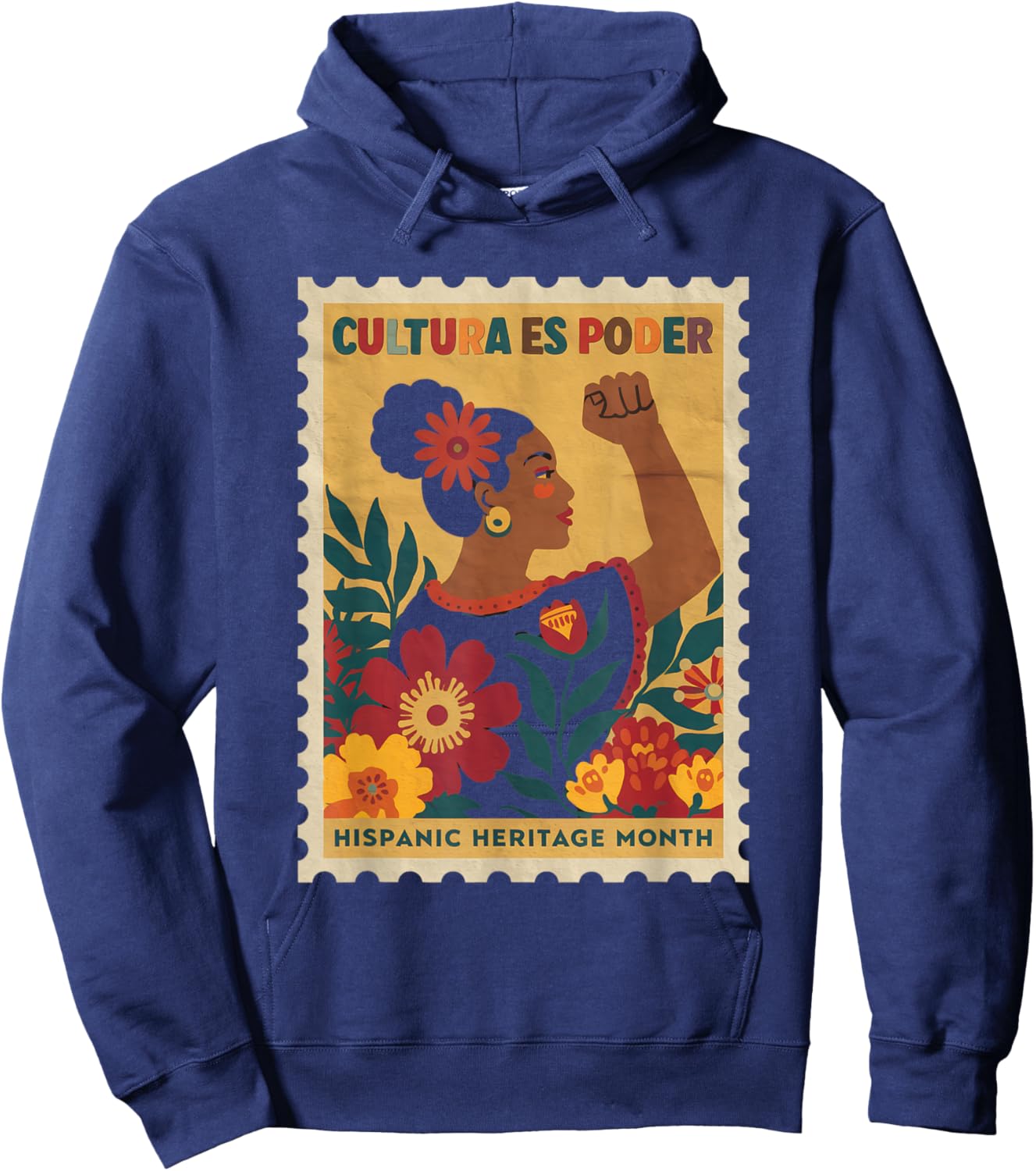 Cultura ES Poder Hispanic Heritage Latina Empowerment Hoodie - Hoodie | Navy