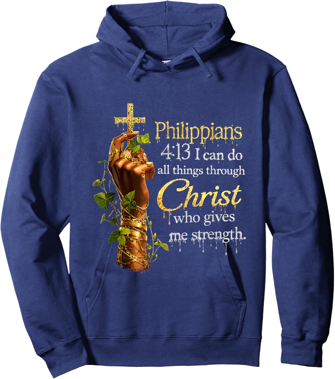 Black Women God Christian Faith African Melanin Queen Hoodie - Hoodie | Navy