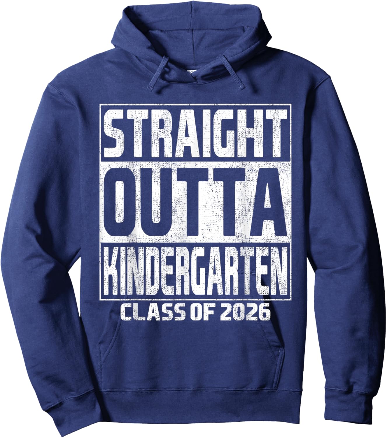 Straight Outta Kindergarten Graduation Class of 2026 School Hoodie - Hoodie | Navy