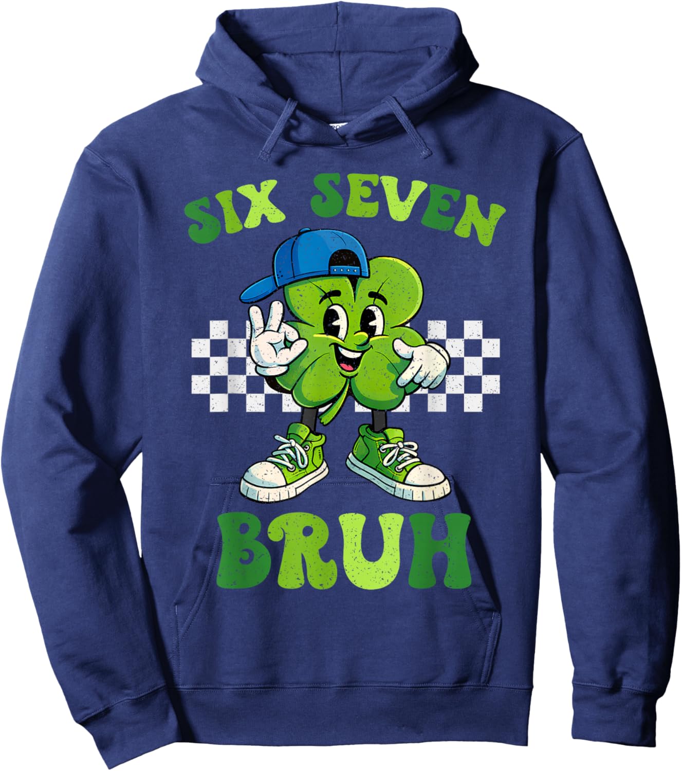 Six Seven Bruh 67 Meme St Patricks Day for Boys Youth Kids Hoodie - Hoodie | Navy