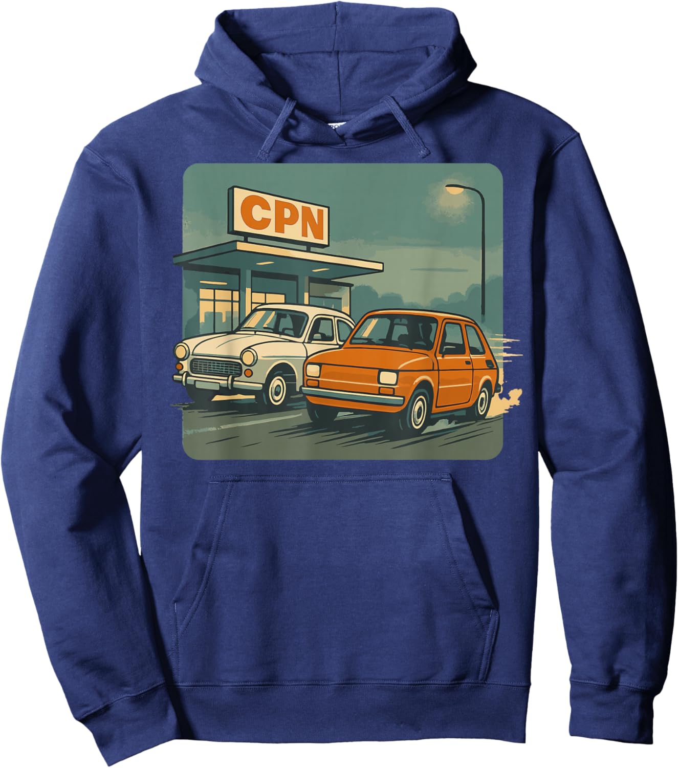 CPN Retro Cars PRL Poland Oldschool Vintage Ride Hoodie - Hoodie | Navy