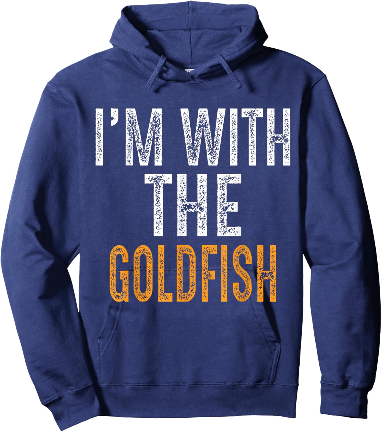 Funny I'm with The Goldfish Matching Halloween Costume Hoodie - Hoodie | Navy