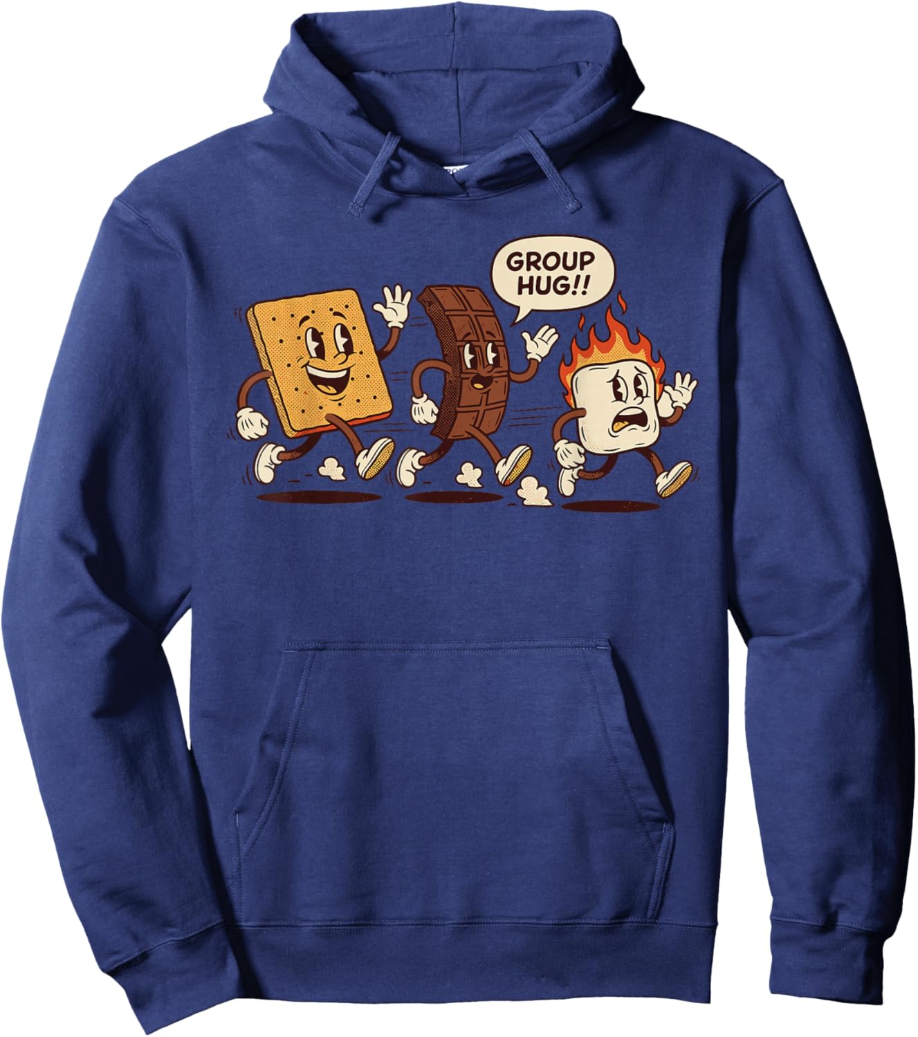 Group Hug Smores Costume, Marshmallow Campfire Roasting Hoodie - Hoodie | Navy