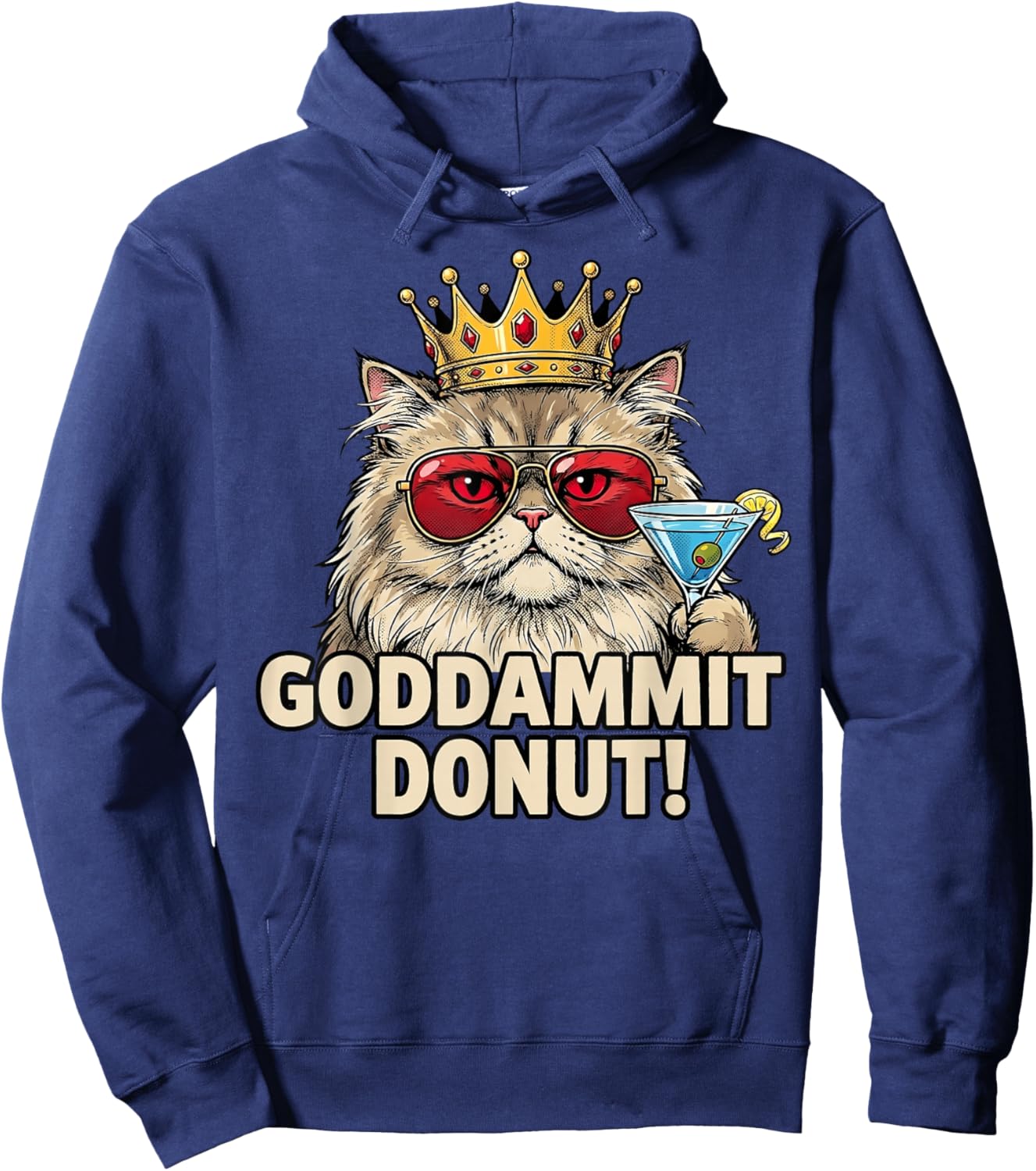 Donut Princess Cat Meme – Kawaii Funny Cartoon Style Hoodie - Hoodie | Navy