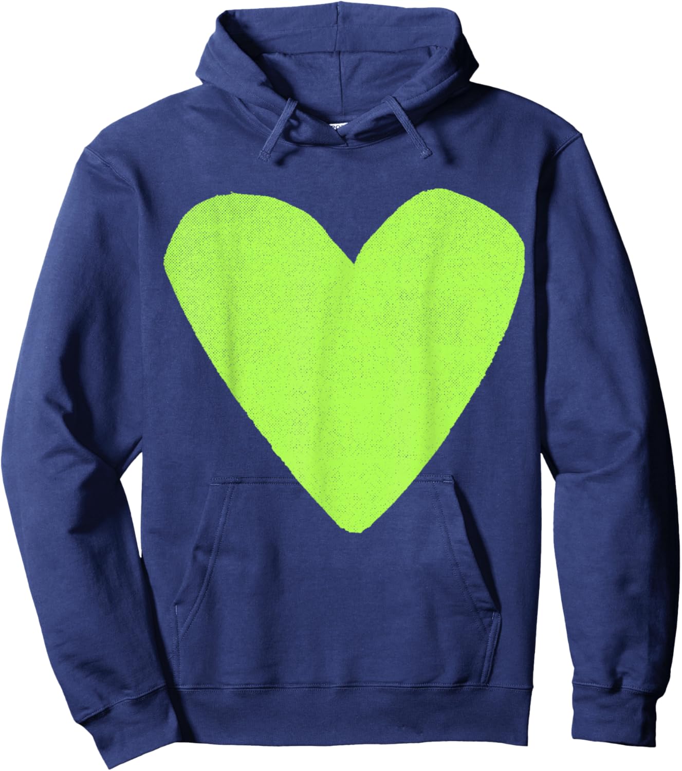 Boho Tops Valentines Day Cute Girls Lime Green Heart Hoodie - Hoodie | Navy