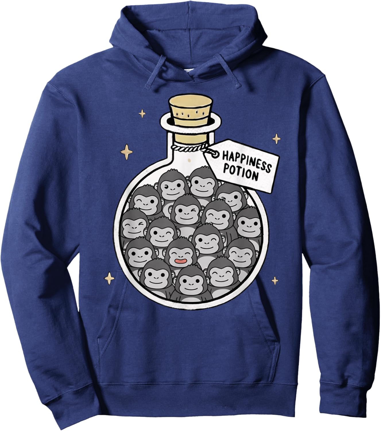 Funny Gorilla Happiness Potion Zoo Boys Girls Kids Hoodie - Hoodie | Navy