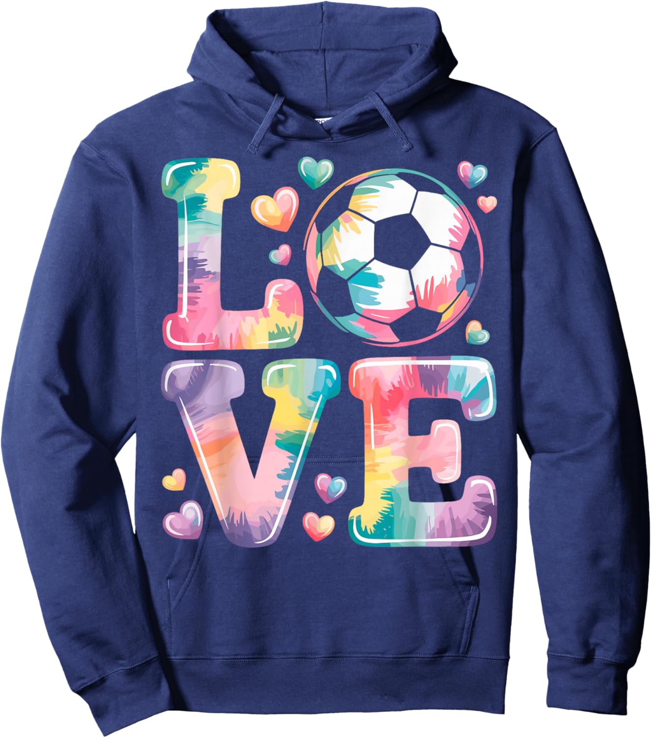 I Love Soccer Goalie Girl Player Fan Game Day Tie Dye Hoodie - Hoodie | Navy