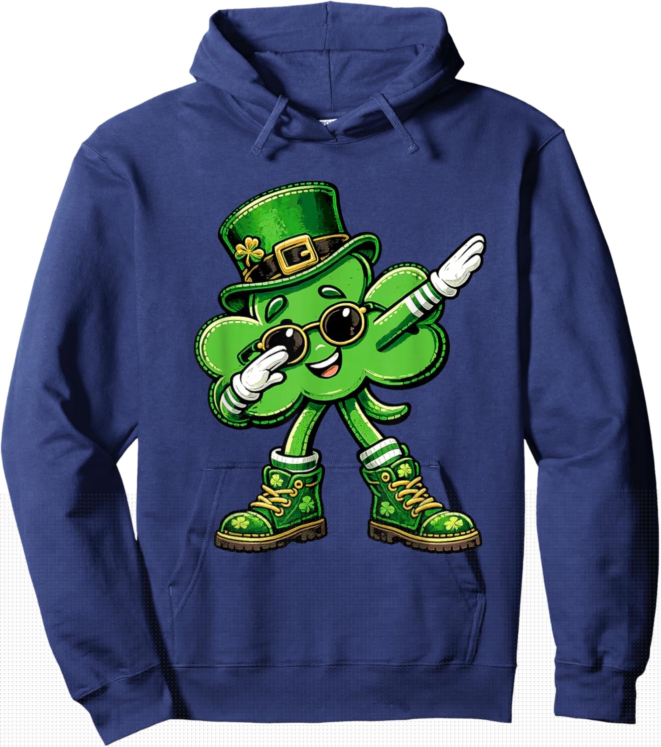 Shamrock Dabbing Funny St Patricks Day Lucky Kids Boys Hoodie - Hoodie | Navy