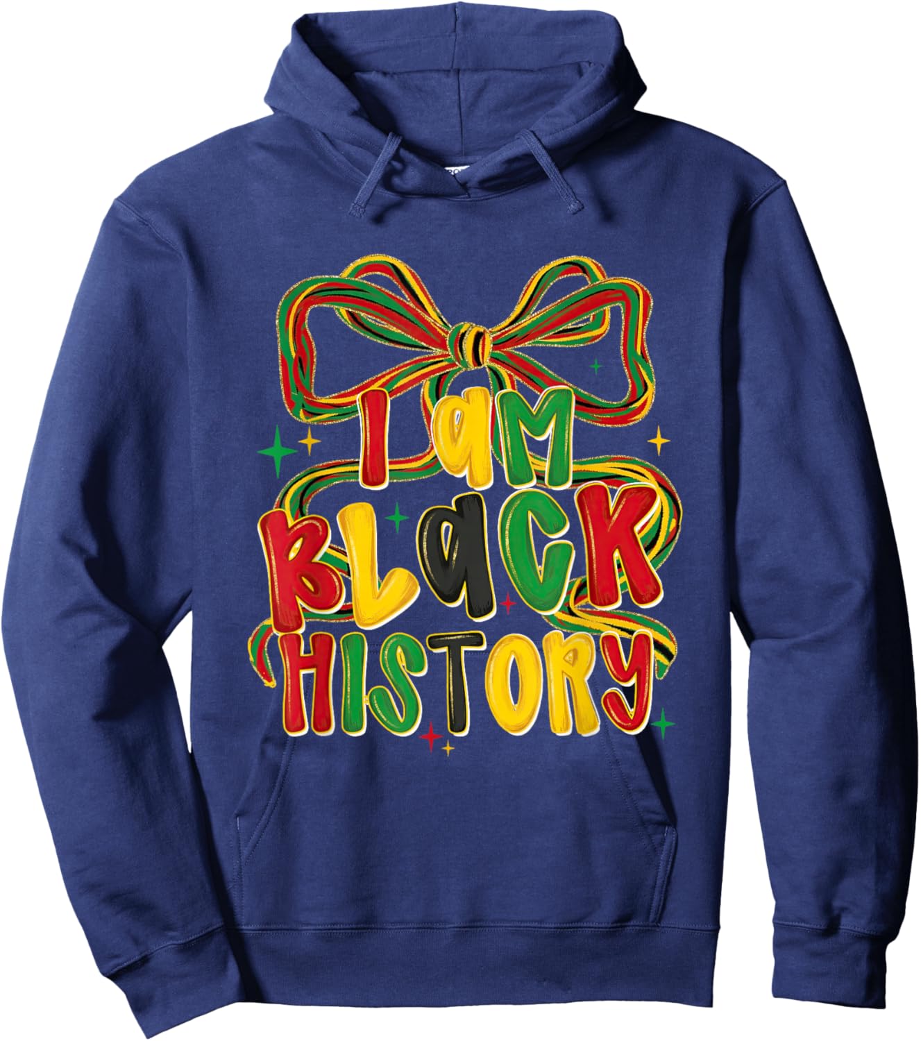 I-Am Black History Coquette Bow Melanin African American Hoodie - Hoodie | Navy
