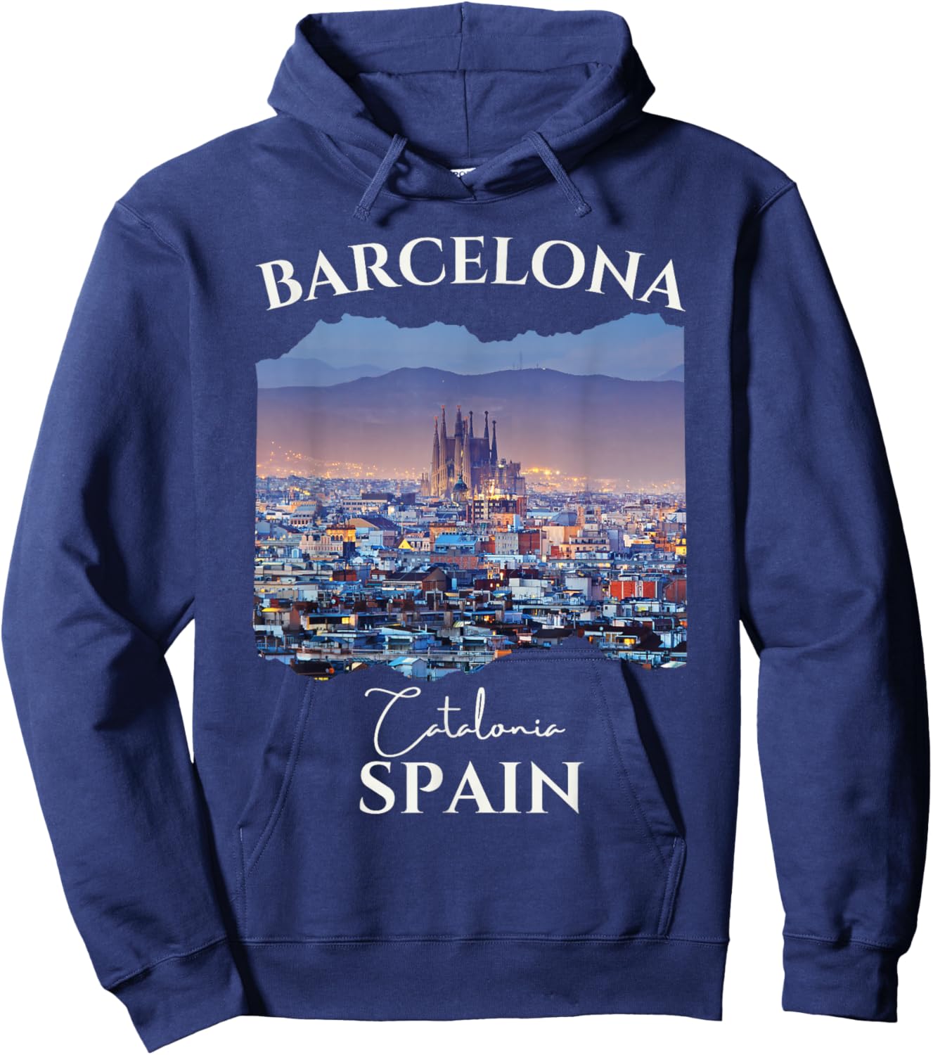 Barcelona Spain Souvenir City Skyline Family Women Men Kids Hoodie - Hoodie | Navy