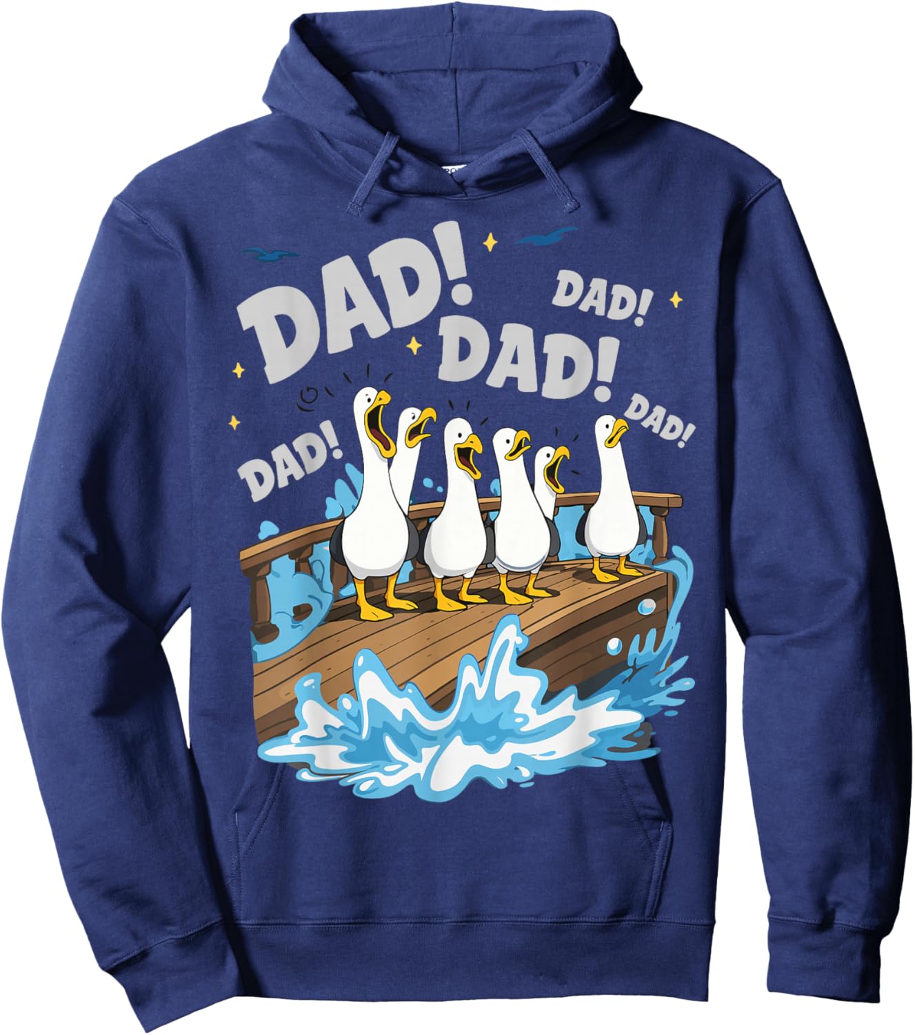Seagull Dad Funny Dad Humor Ocean Life Hoodie - Hoodie | Navy