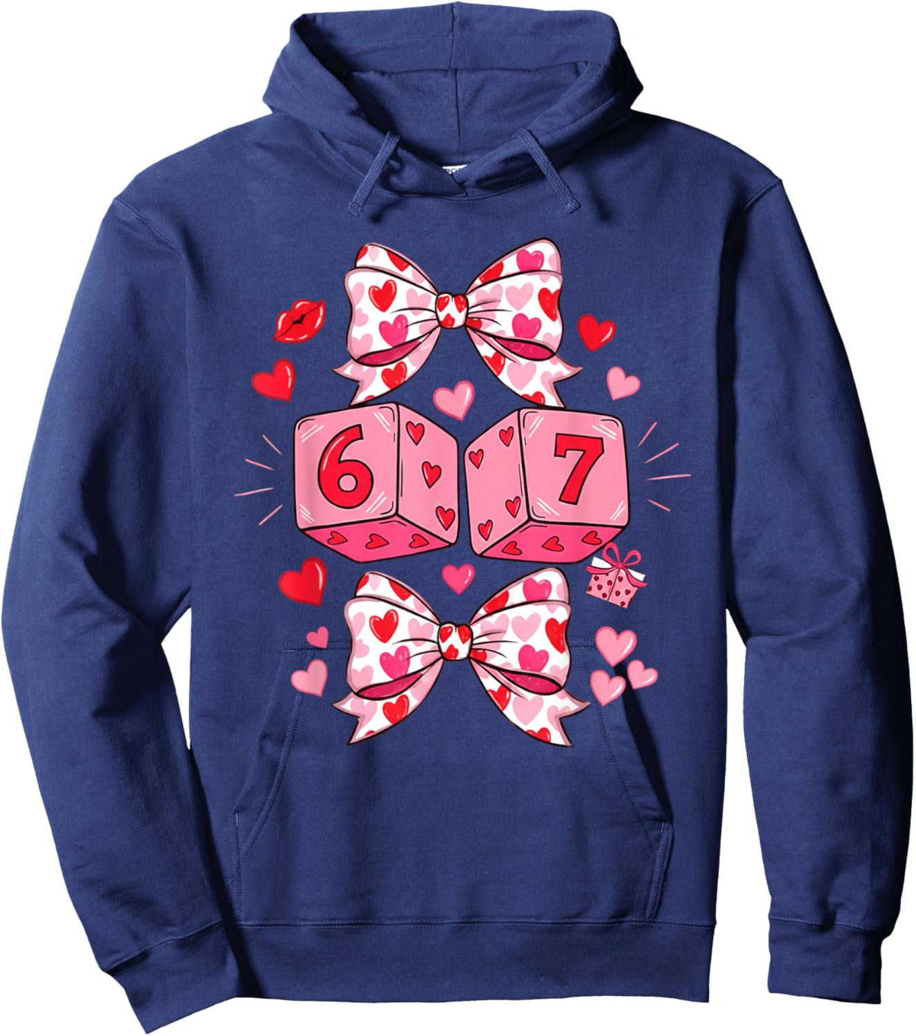 Preppy 67 Valentine Six Seven Dice 6 7 Men Women Kids Hoodie - Hoodie | Navy