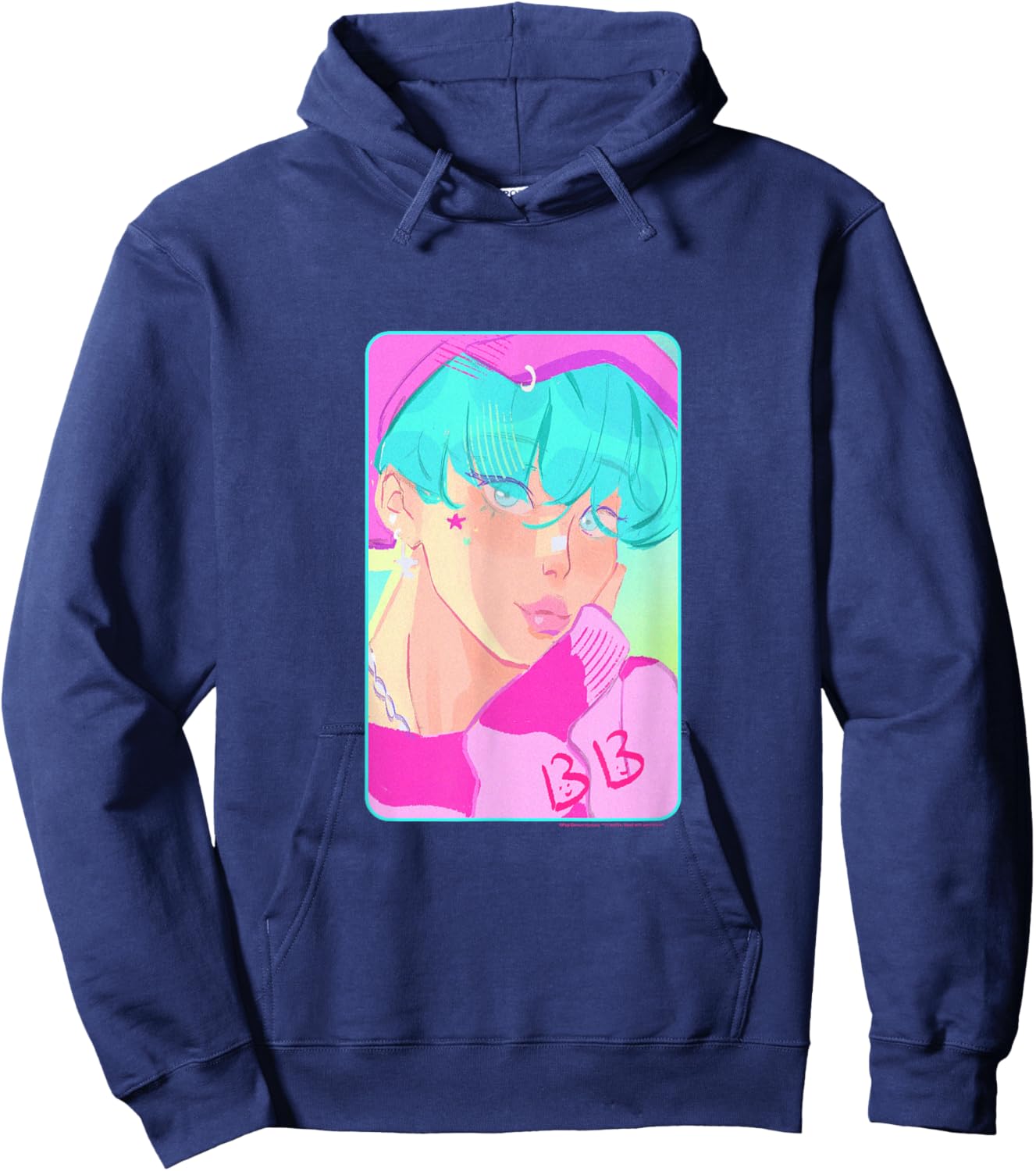 Kpop Demon Hunters The Saja Boys Baby Demon Photocard Hoodie - Hoodie | Navy