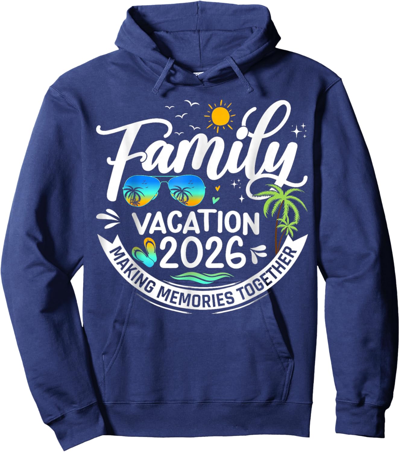 Family Vacation 2026 Beach Matching Summer Vacation 2026 Hoodie - Hoodie | Navy
