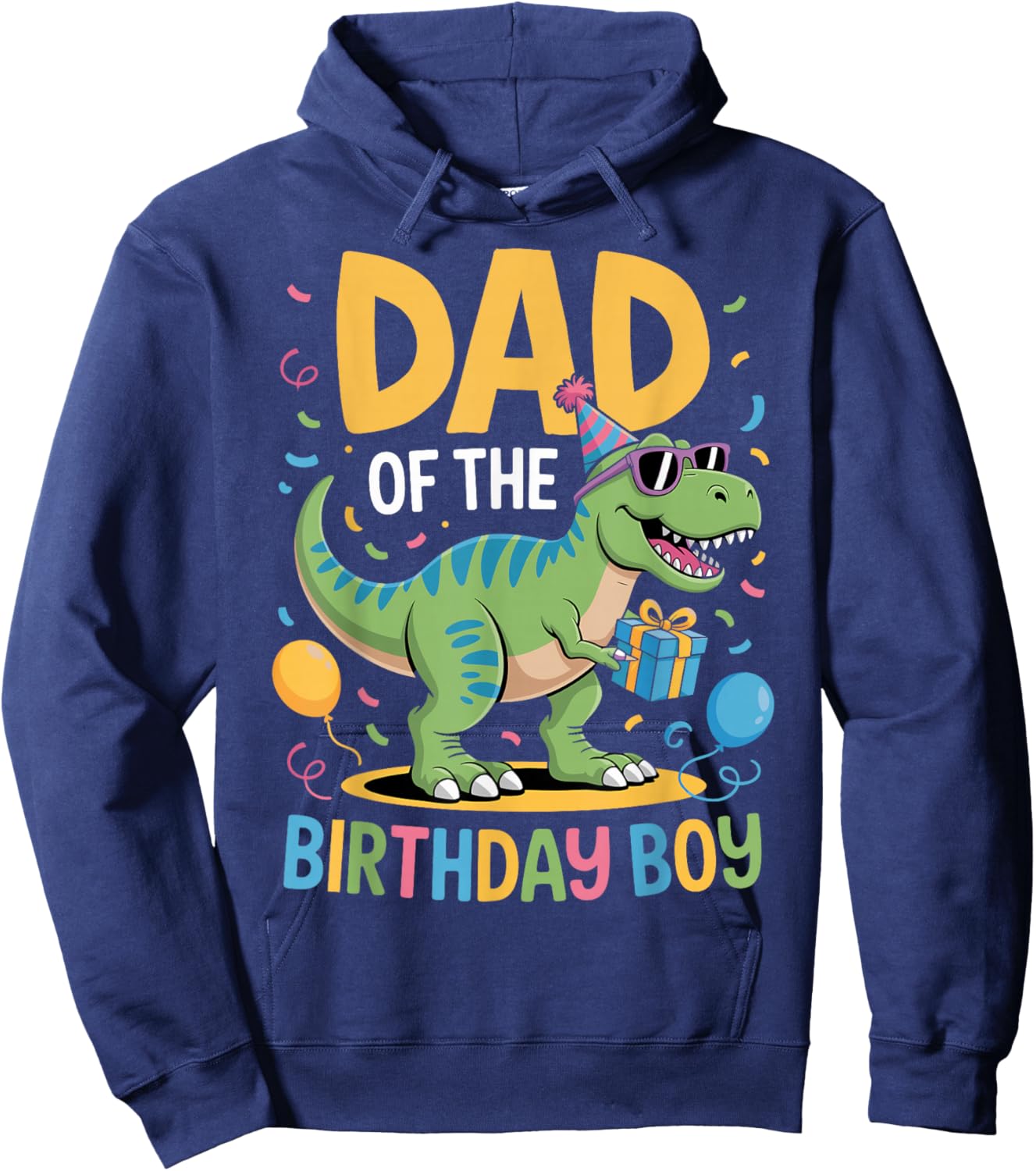 Dad of The Birthday Party Outfit Dinosaur Squad Daddy Hoodie - Hoodie | Navy