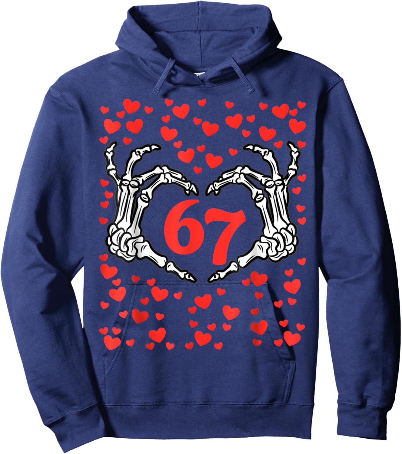 Funny Six Seven 6 7 Meme Women Kids Valentine Girl Hoodie - Hoodie | Navy
