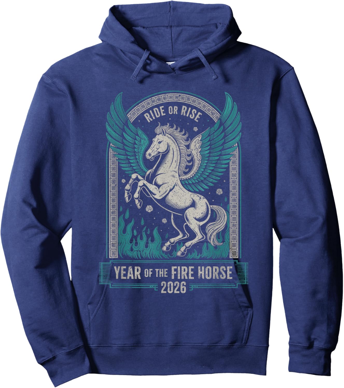 Fire Year of The Horse – Chinese Zodiac New Year 2026 Hoodie - Hoodie | Navy