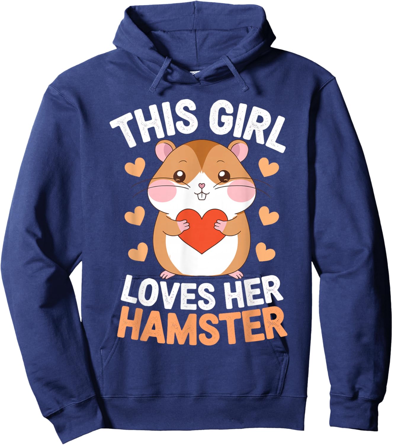 Hamster Art for Girls Women Hamster Lover Animal Hamster Hoodie - Hoodie | Navy