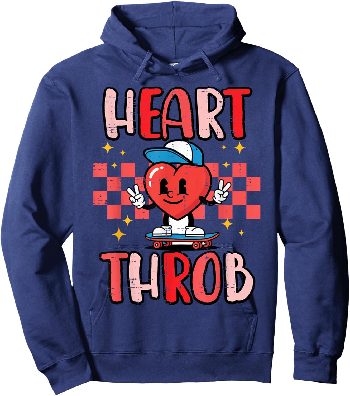 Valentines Day Heart Throb Skateboard Cute Toddler Boys Kids Hoodie - Hoodie | Navy