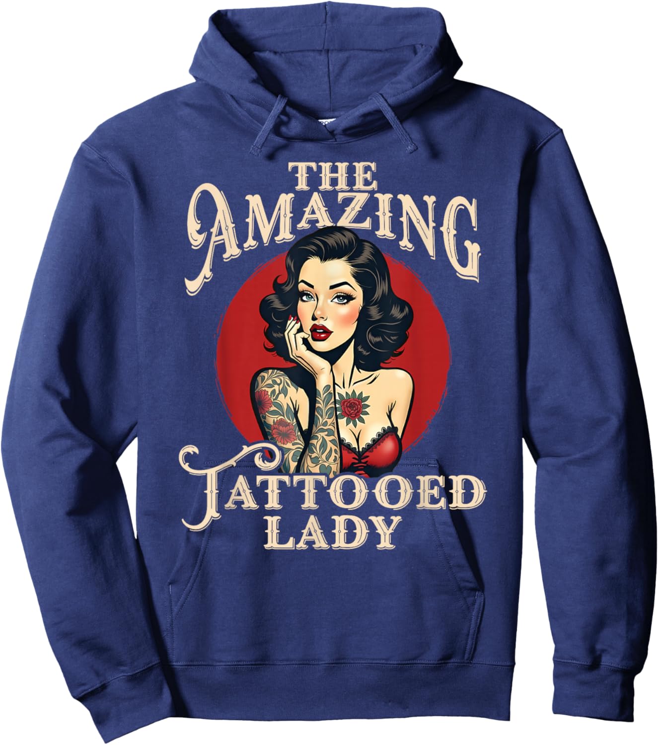 The Amazing Tattooed Lady Hoodie - Hoodie | Navy