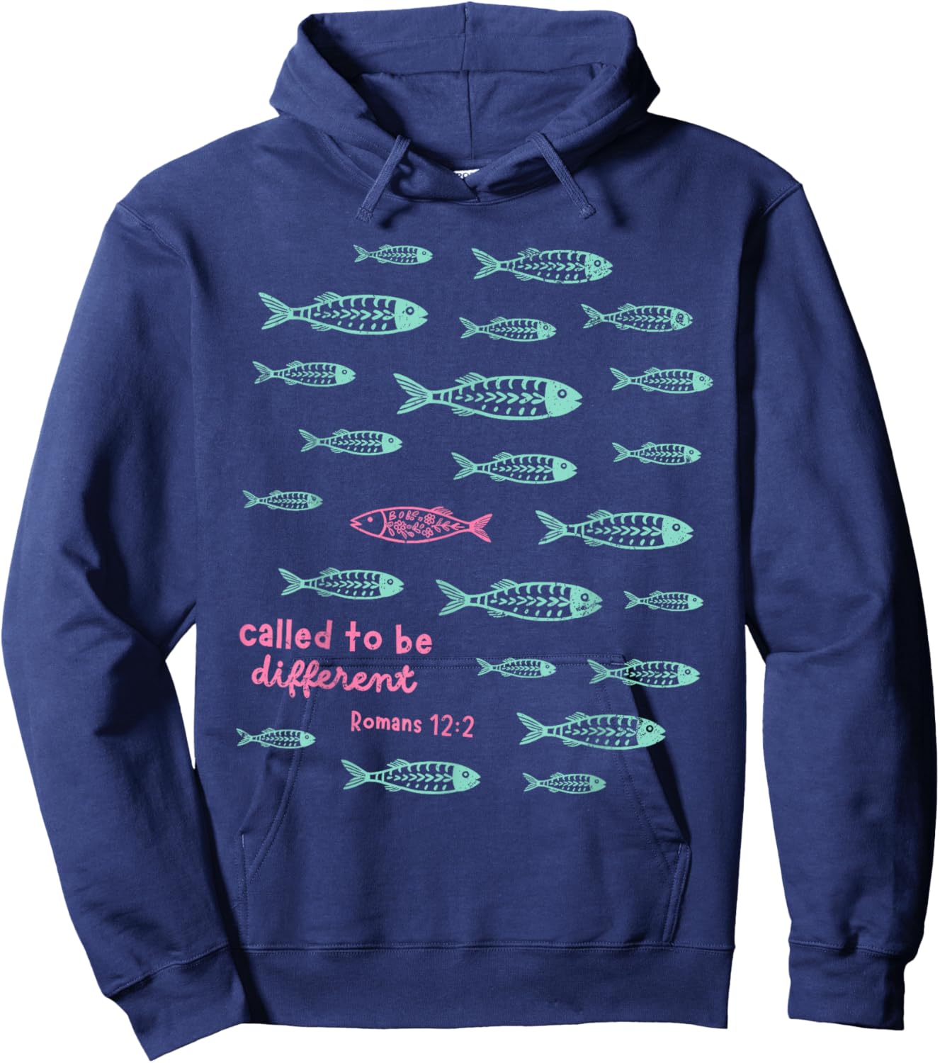 Called to Be Different Romans 12:2 Christian Fish Hoodie - Hoodie | Navy
