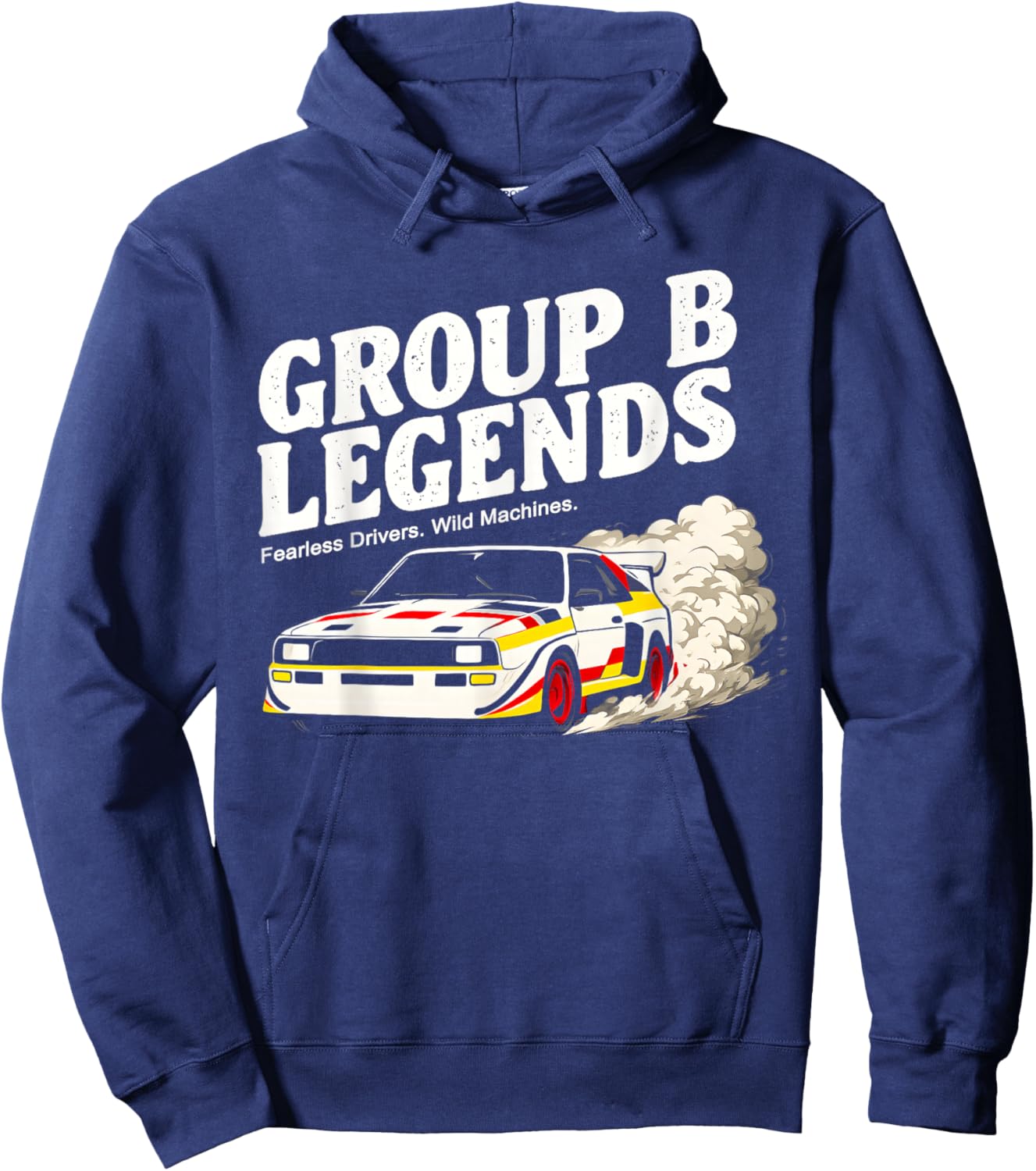 Group B Rally Legends Fearless Drivers Retro Drift Hoodie - Hoodie | Navy
