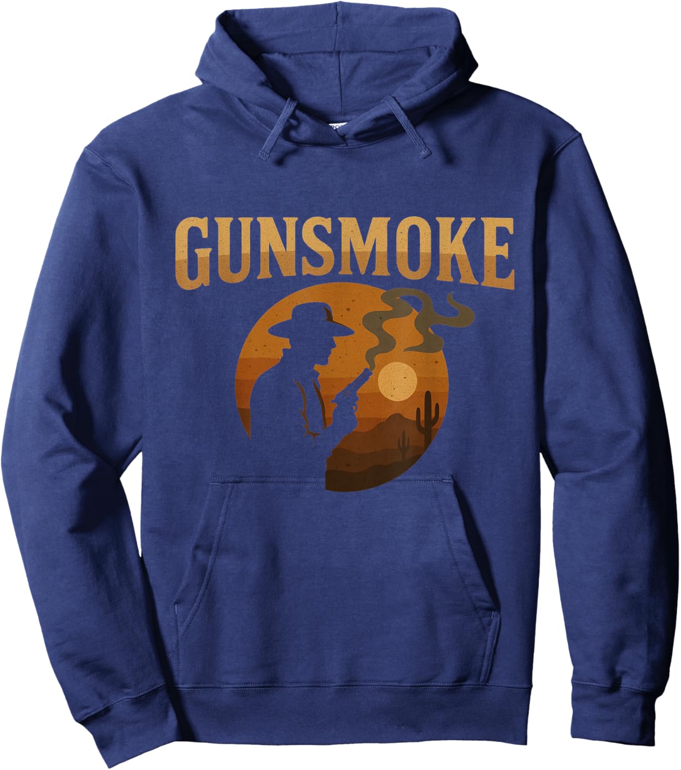Gunsmoke Cowboy Silhouette Western Sunset Hoodie - Hoodie | Navy