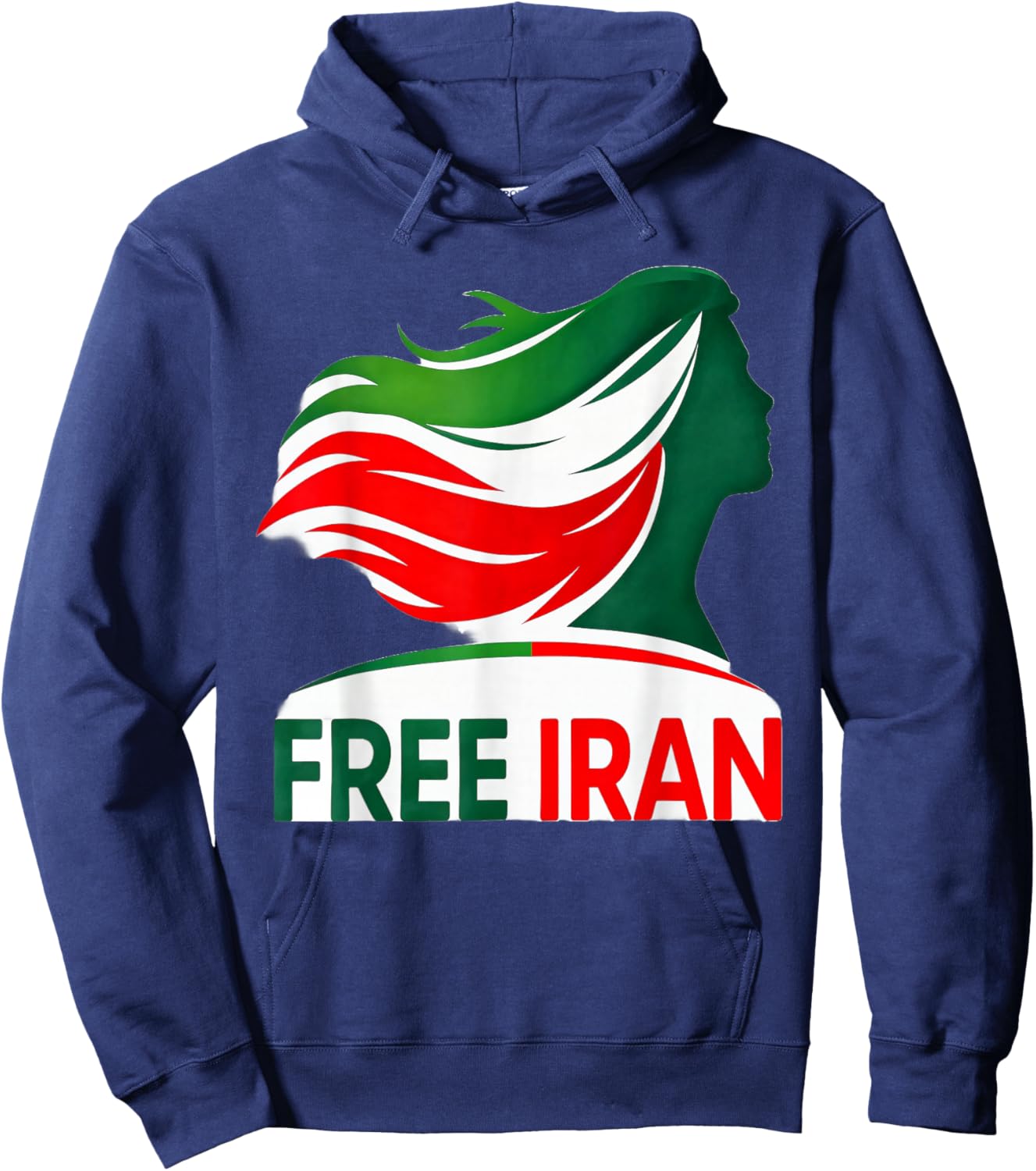 Free Iran Shirt Unity Freedom Fist Iranian Flag Colors Azadi Hoodie - Hoodie | Navy