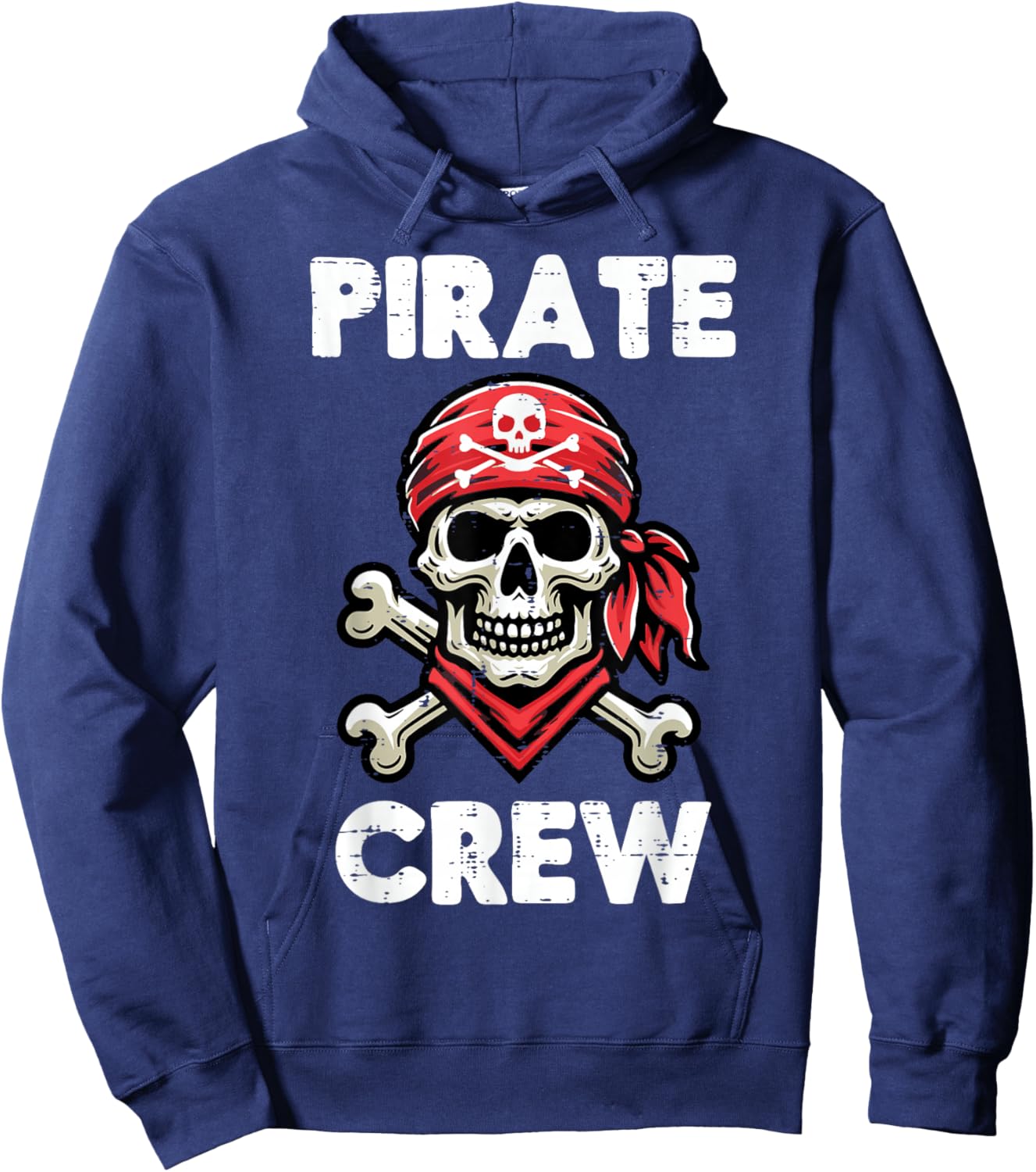 Pirate Crew Skull Crossbones Funny Matching Men Women Kids Hoodie - Hoodie | Navy