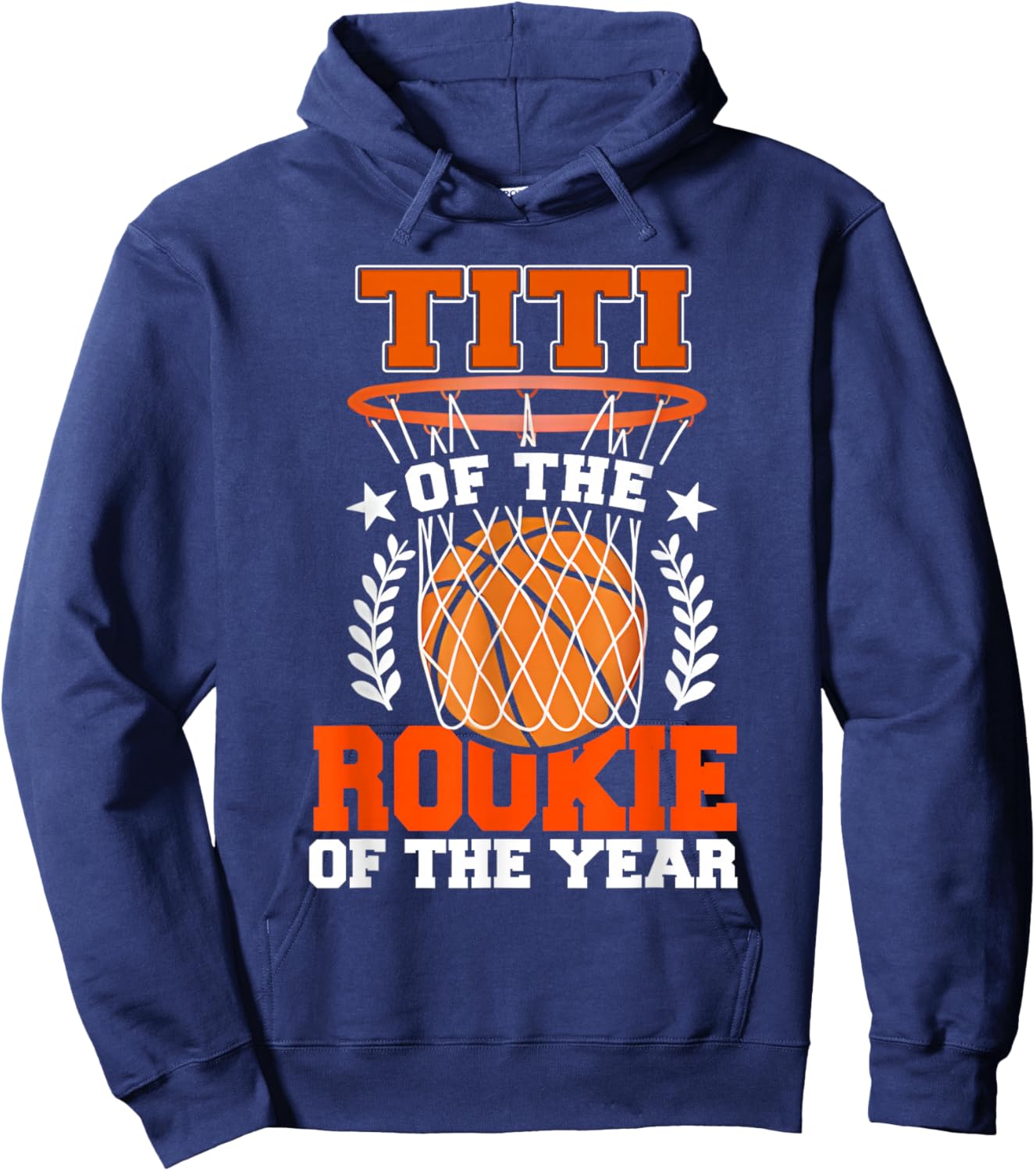 Titi of Rookie 1st Basketball Bday Theme Matching Hoodie - Hoodie | Navy