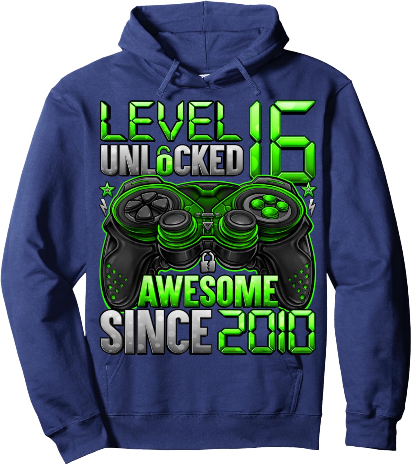 Level 16 Unlocked 16 Year Old Gifts Boys 16th Birthday Boy Hoodie - Hoodie | Navy