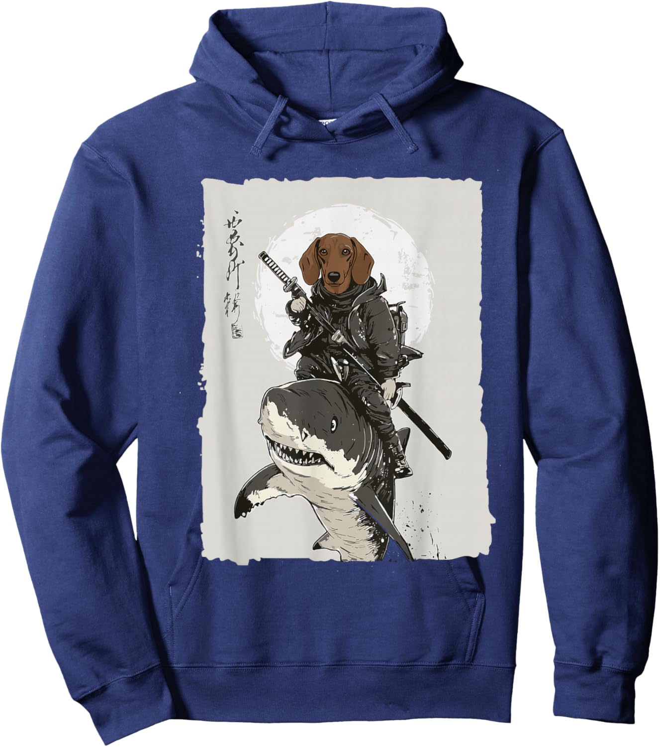 Samurai Dachshund Dog Lover Vintage Graphic Hoodie - Hoodie | Navy
